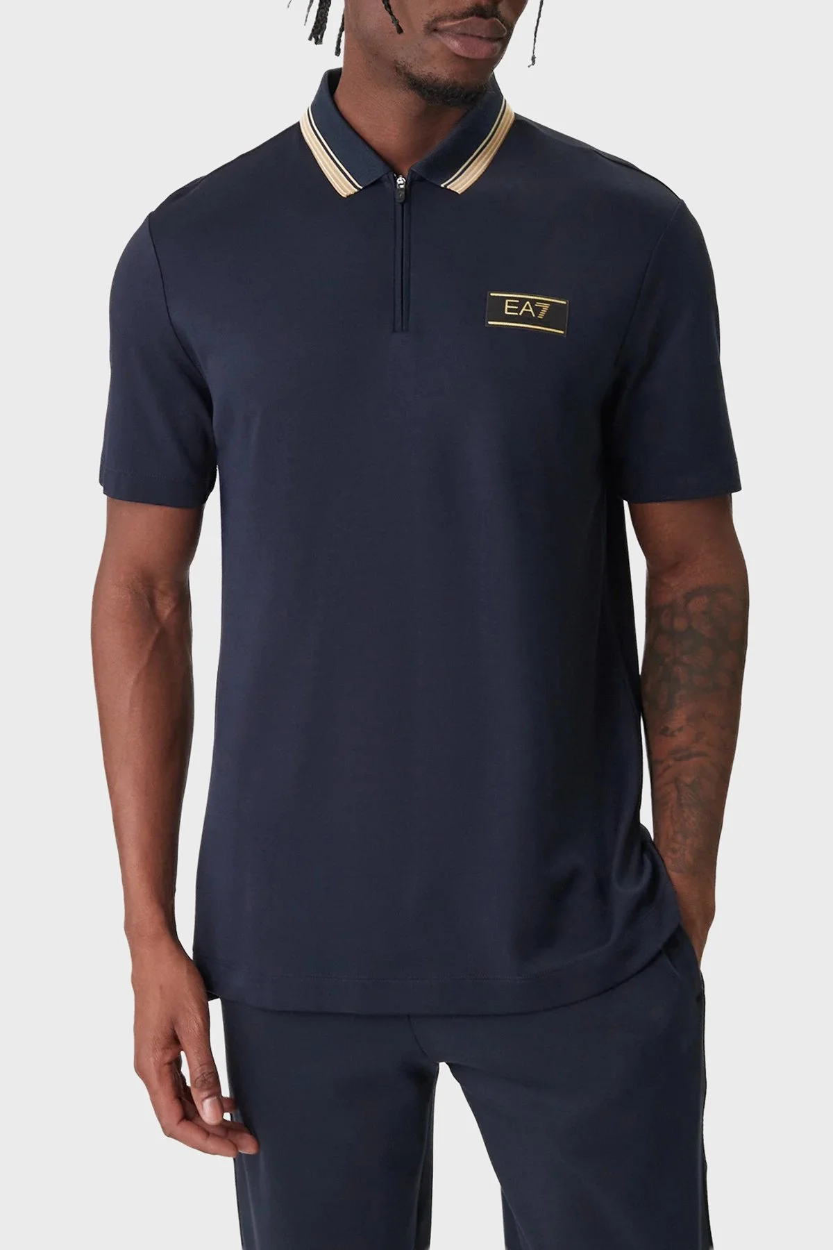 EA7 Logolu Slim Fit Kısa kollu Erkek Polo 7M001333 AF13739 UB102 LACİVERT - 1