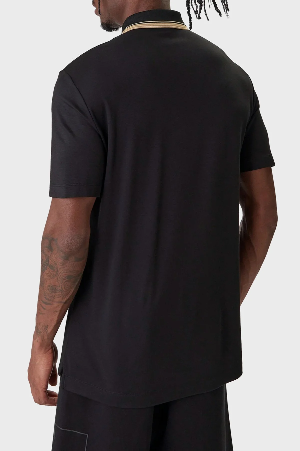 EA7 Logolu Slim Fit Kısa Kollu Erkek Polo 7M001333 AF13739 UC001 SİYAH - 3