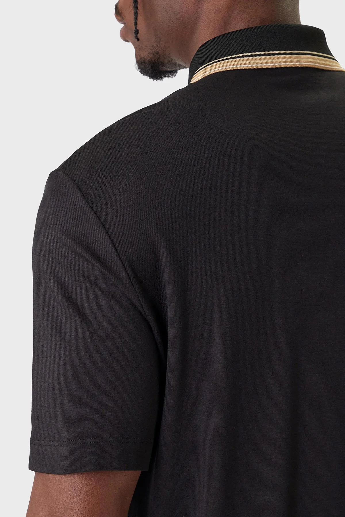 EA7 Logolu Slim Fit Kısa Kollu Erkek Polo 7M001333 AF13739 UC001 SİYAH - 5