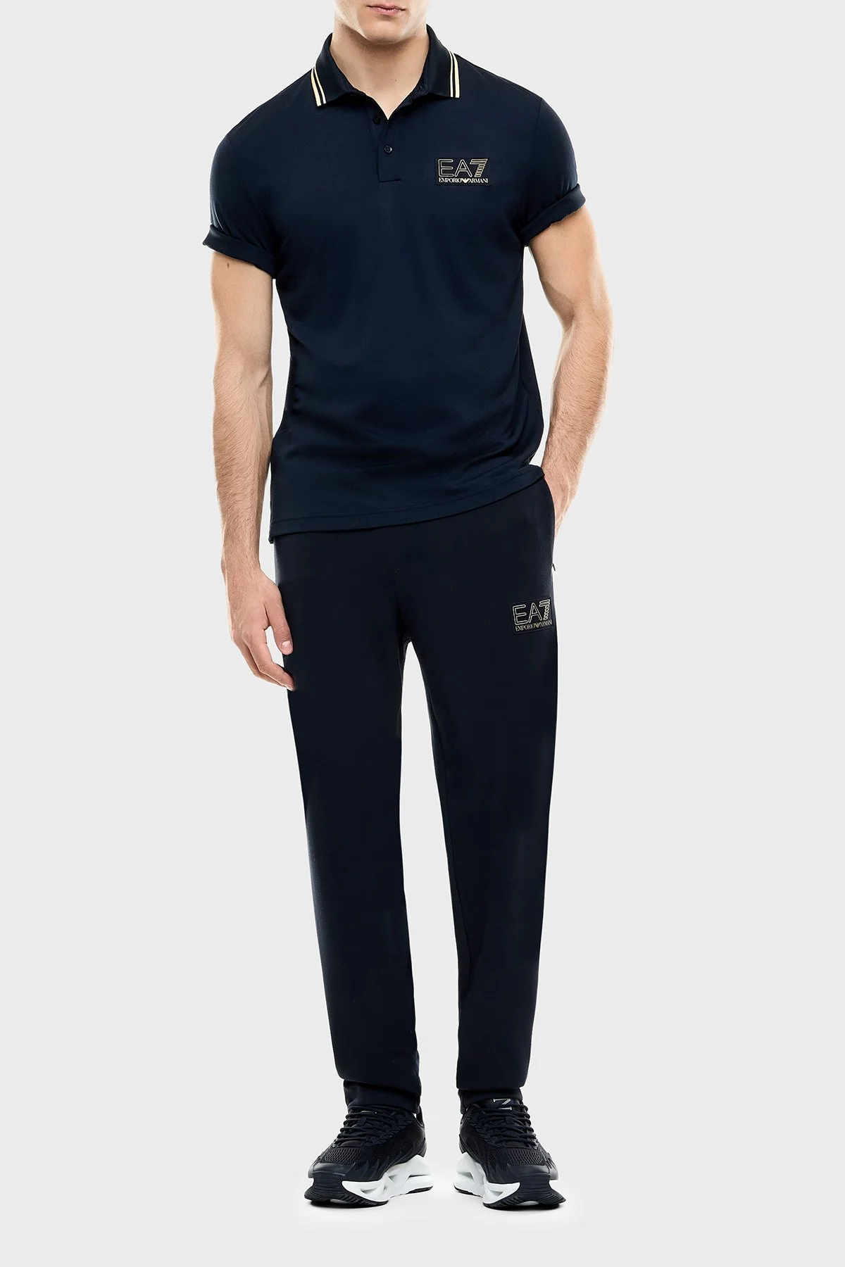 EA7 Logolu Slim Fit Kısa Kollu Erkek Polo 7M002241 AF13739 UB102 Lacivert - 2