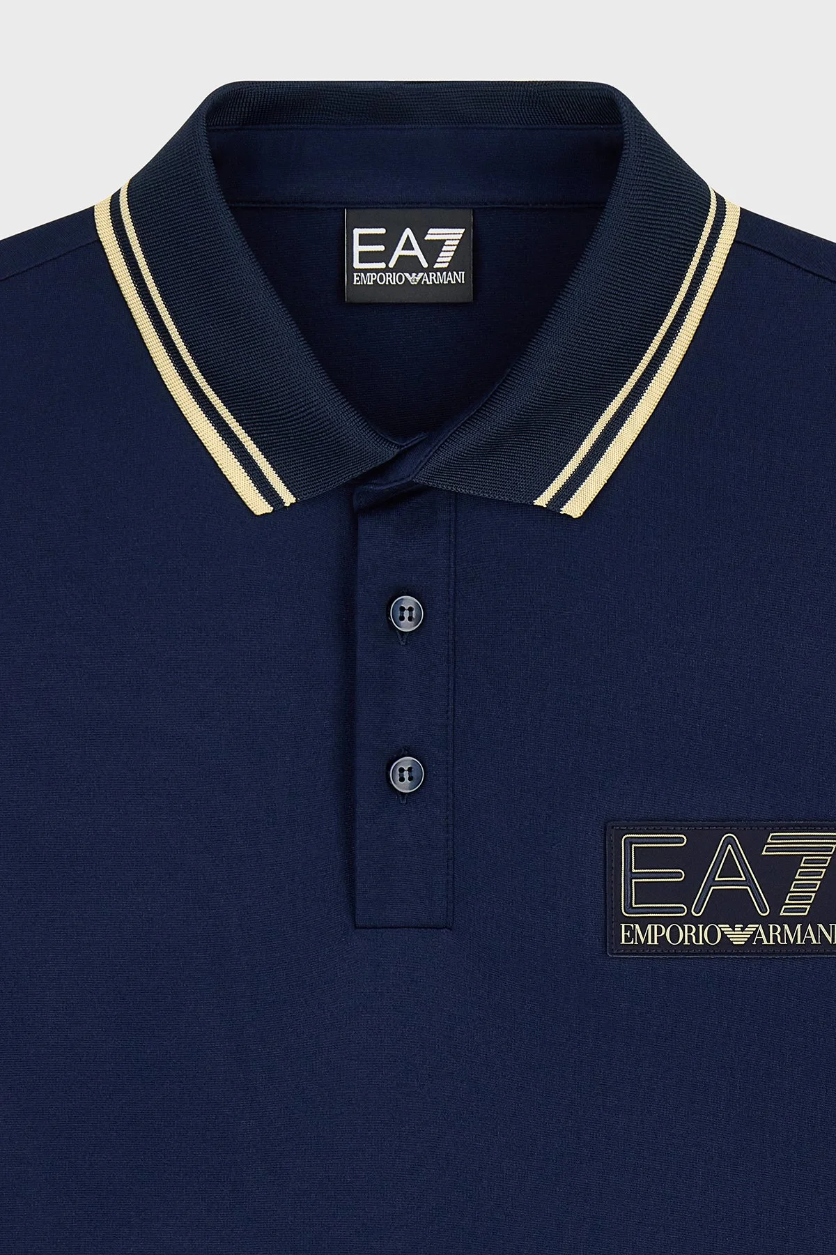 EA7 Logolu Slim Fit Kısa Kollu Erkek Polo 7M002241 AF13739 UB102 Lacivert - 7