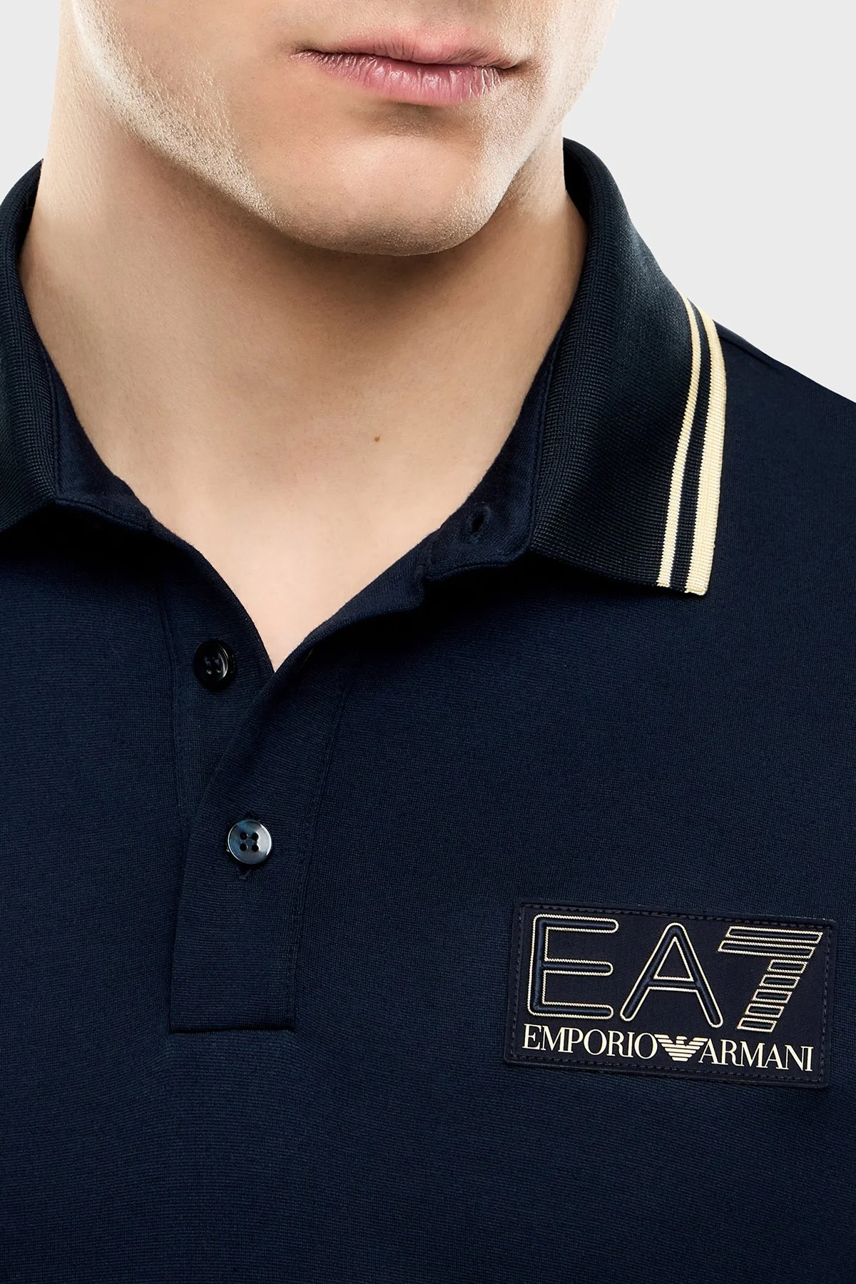 EA7 Logolu Slim Fit Kısa Kollu Erkek Polo 7M002241 AF13739 UB102 Lacivert - 3