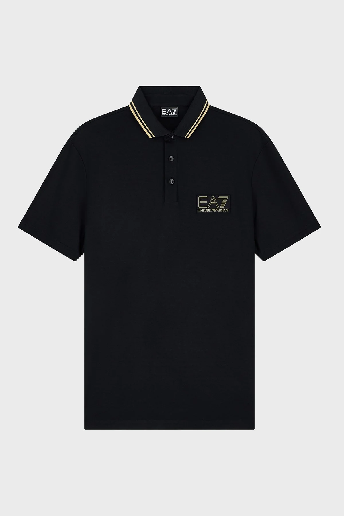 EA7 Logolu Slim Fit Kısa Kollu Erkek Polo 7M002241 AF13739 UC001 Siyah - 1
