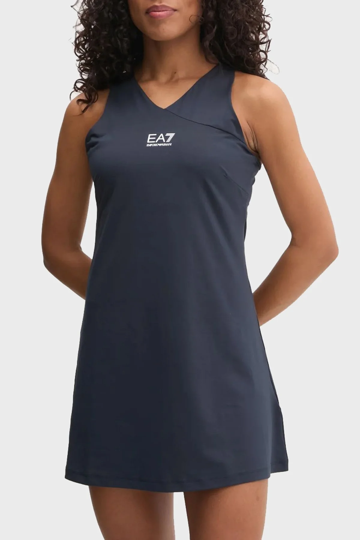 EA7 Logolu Slim Fit Mini Boy Şortlu Spor Bayan Elbise 7W000317 AF12509 UB097 LACİVERT - 7