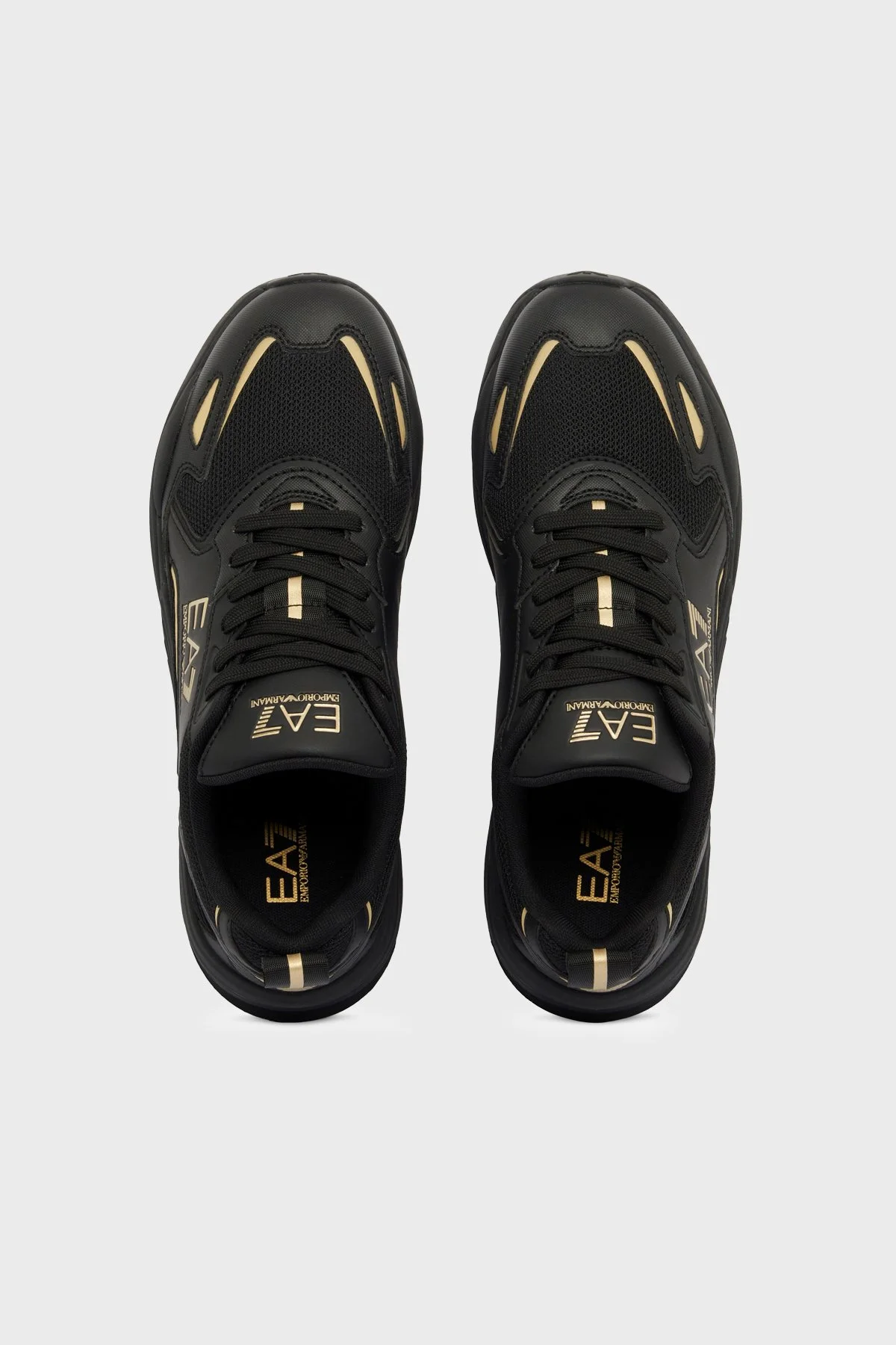 EA7 Logolu Sneaker Unisex Ayakkabı 7X000308 AF18447 MZ177 SİYAH-GOLD - 4