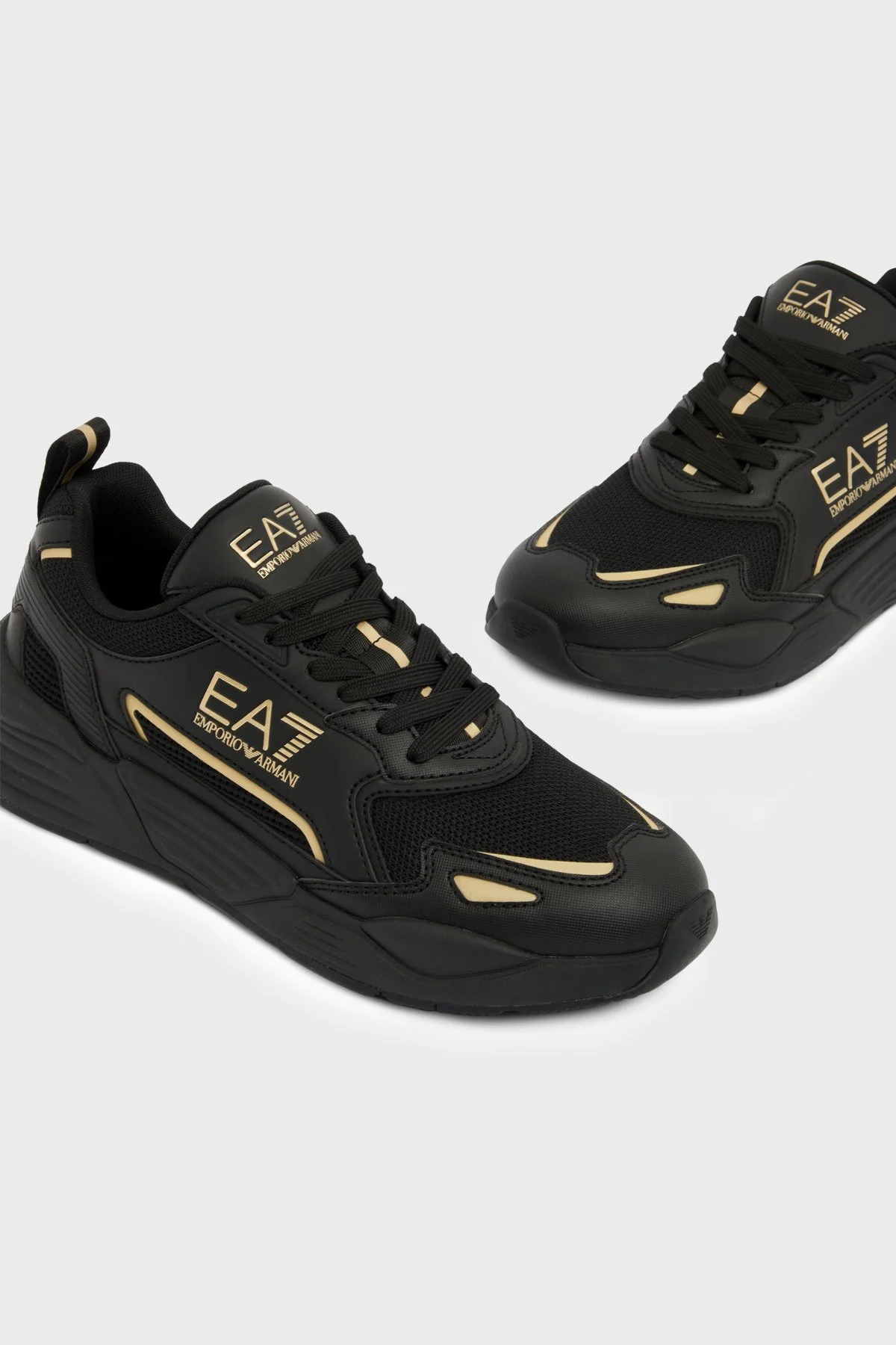 EA7 Logolu Sneaker Unisex Ayakkabı 7X000308 AF18447 MZ177 SİYAH-GOLD - 5