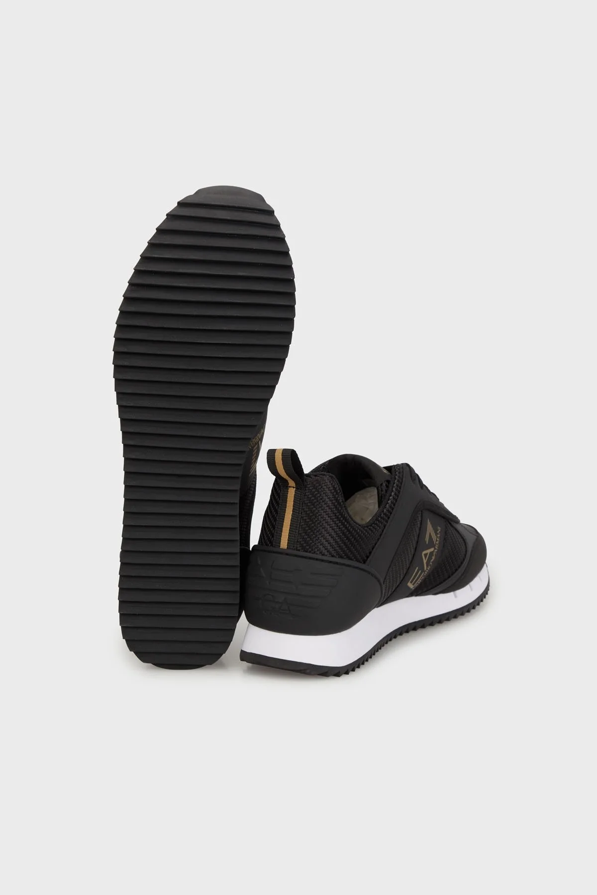 EA7 Logolu Sneaker Unisex Ayakkabı 7X000337 AF18613 MZ185 SİYAH-BEYAZ-GOLD - 5