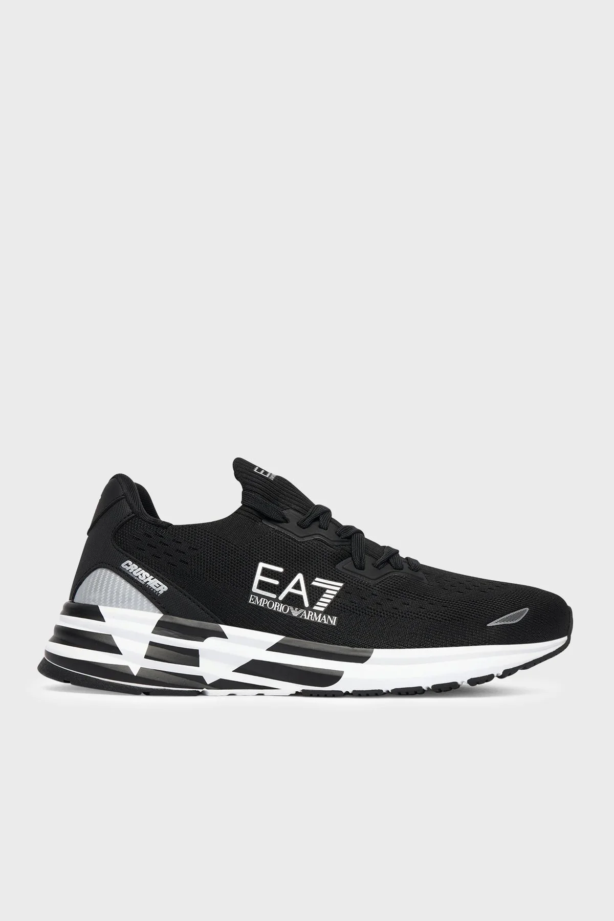 EA7 logolu Sneaker Unisex Ayakkabı 7X000652 AF18639 MC032 Siyah-gümüş - 1