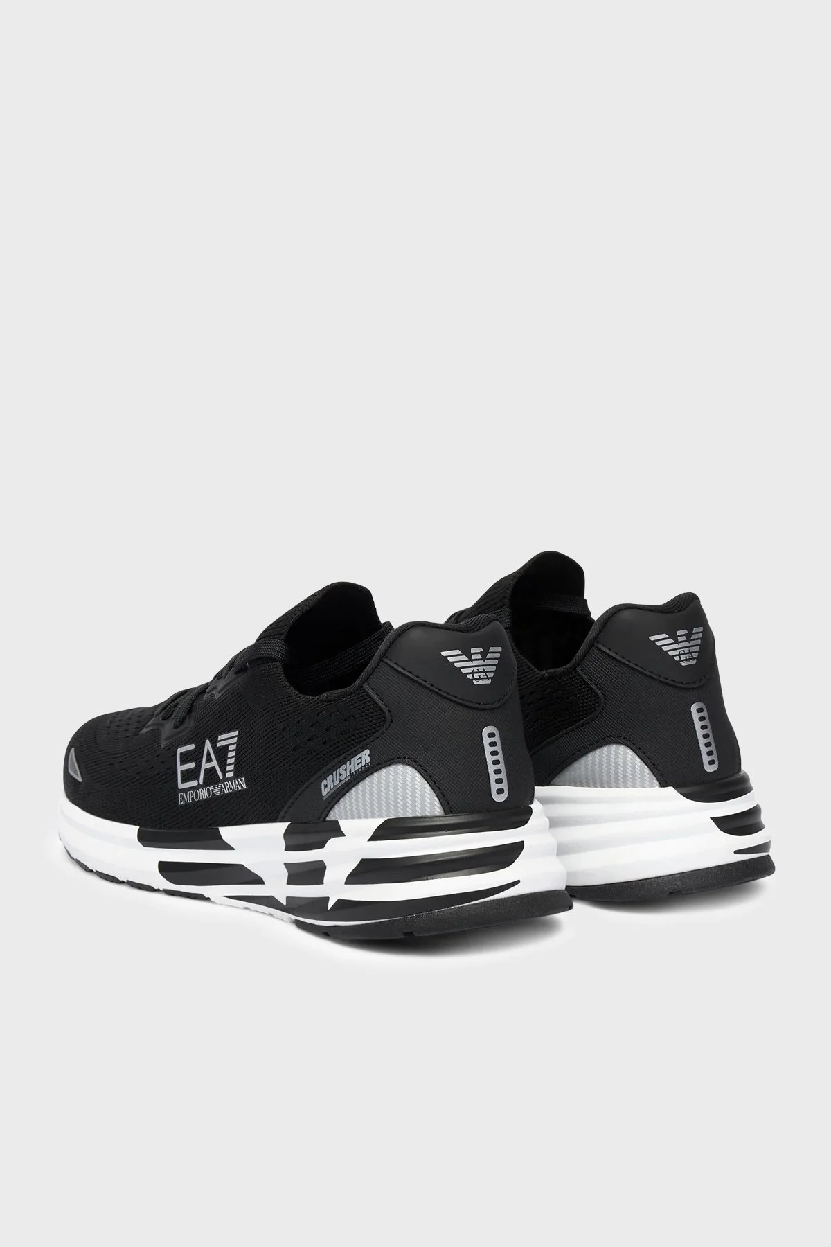 EA7 logolu Sneaker Unisex Ayakkabı 7X000652 AF18639 MC032 Siyah-gümüş - 3