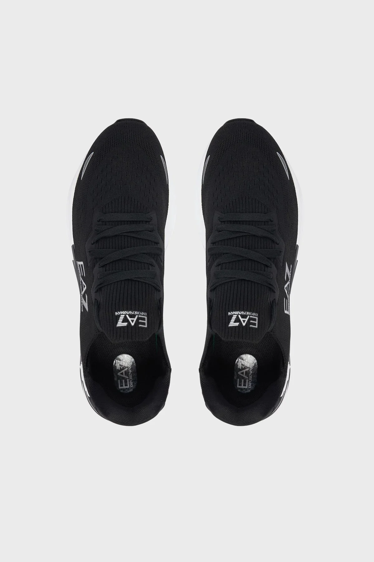 EA7 logolu Sneaker Unisex Ayakkabı 7X000652 AF18639 MC032 Siyah-gümüş - 5