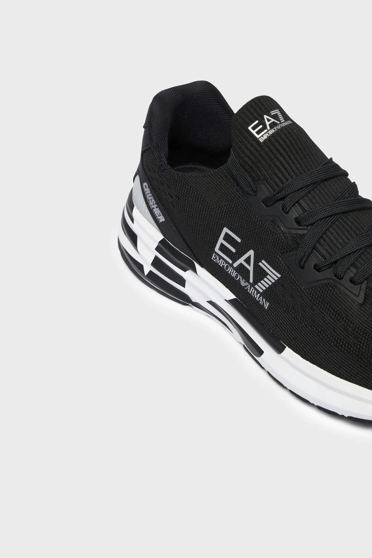 EA7 logolu Sneaker Unisex Ayakkabı 7X000652 AF18639 MC032 Siyah-gümüş - 6
