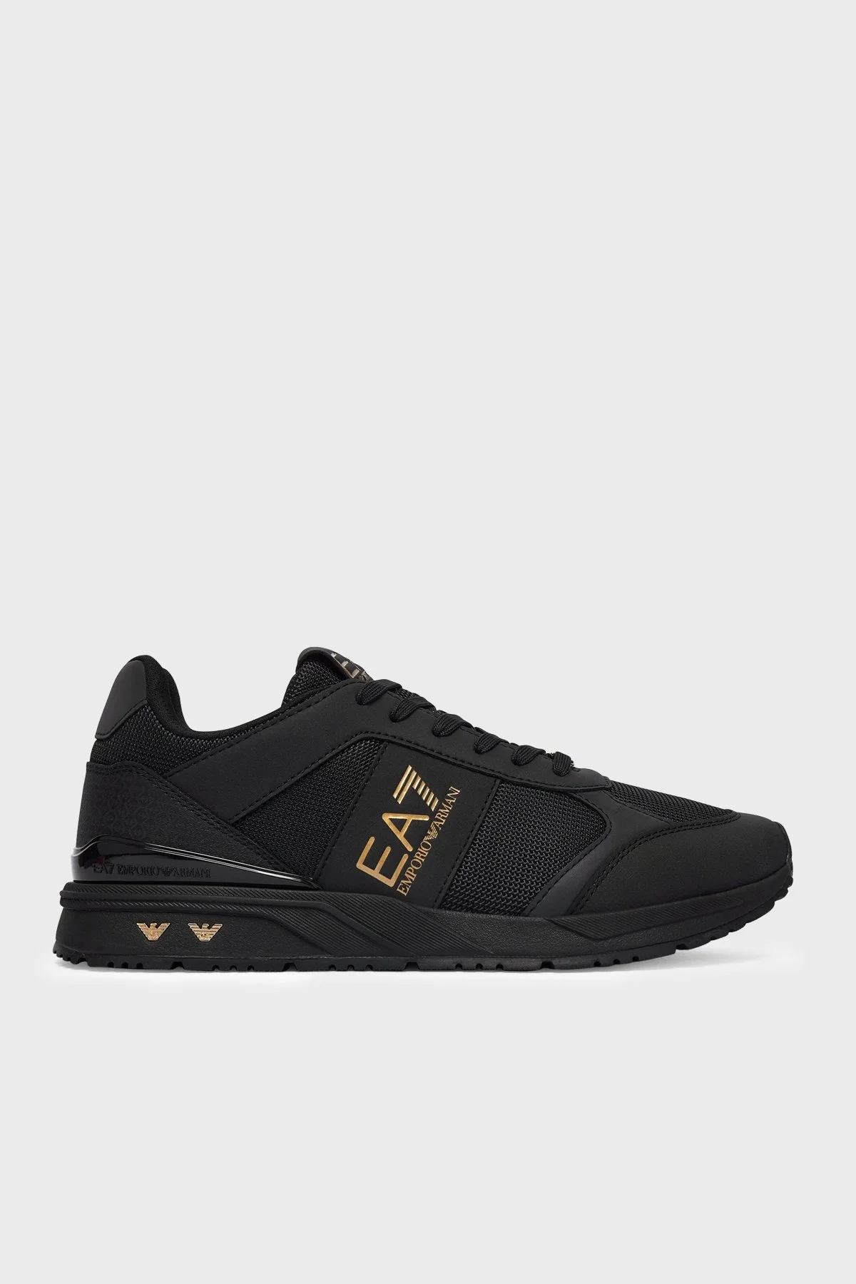 EA7 Logolu Sneaker Unisex Ayakkabı 7X000656 AF13550 MZ177 Siyah-gold - 1