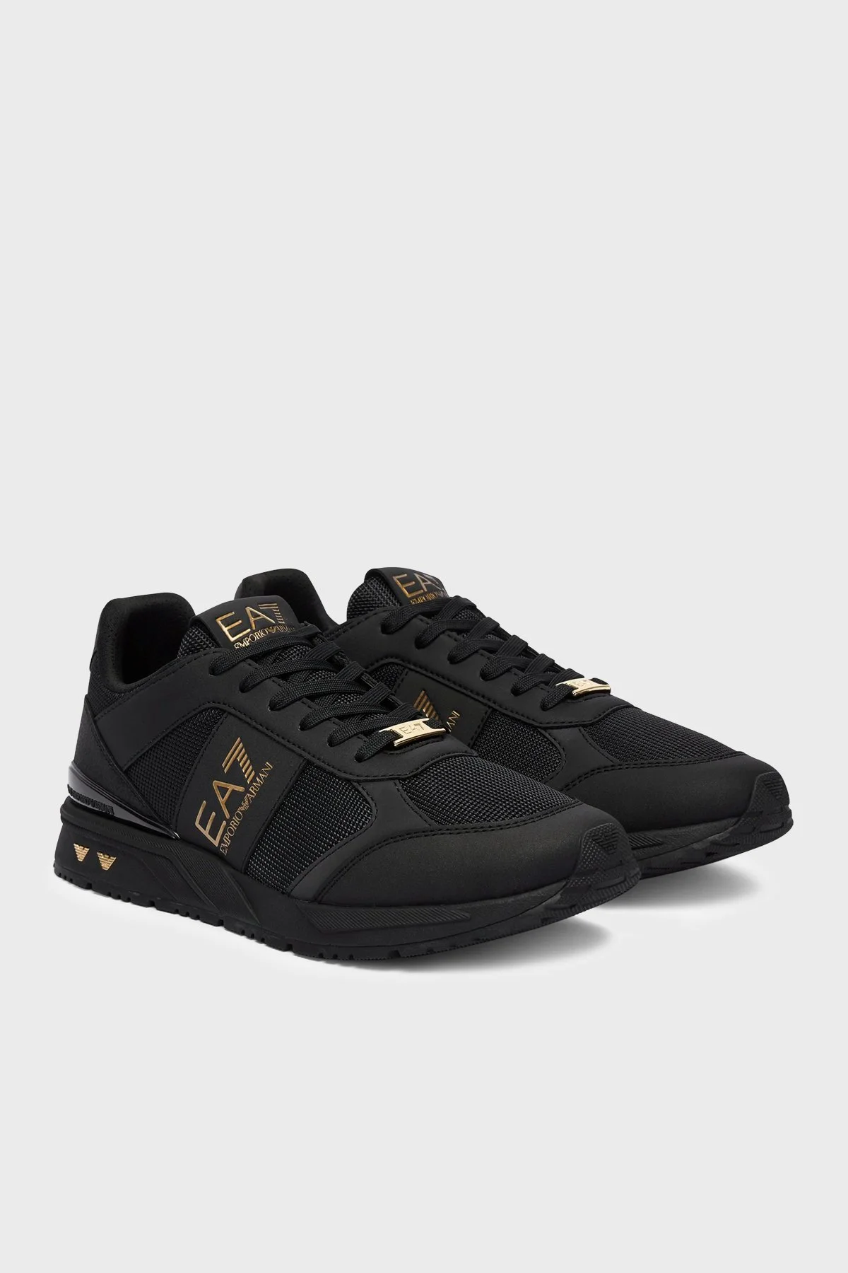 EA7 Logolu Sneaker Unisex Ayakkabı 7X000656 AF13550 MZ177 Siyah-gold - 2