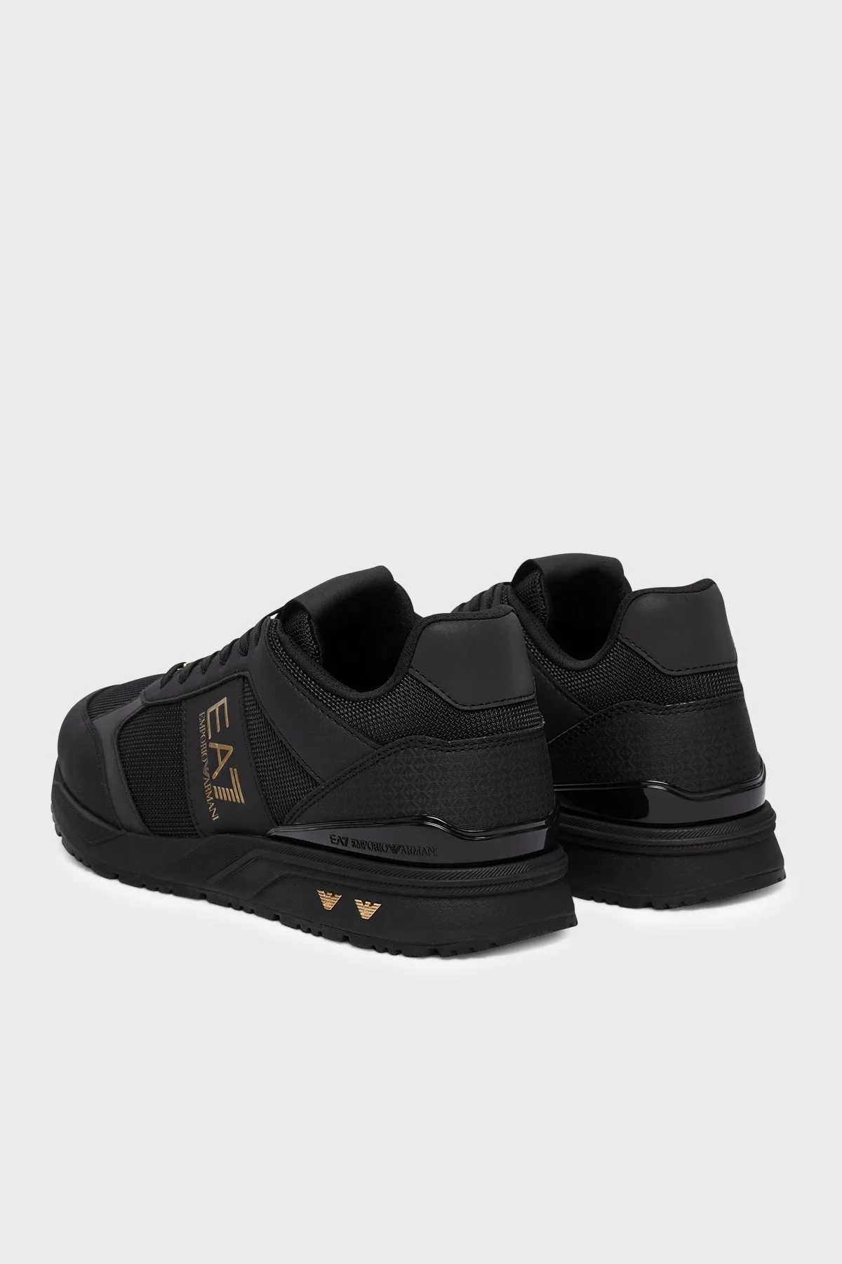 EA7 Logolu Sneaker Unisex Ayakkabı 7X000656 AF13550 MZ177 Siyah-gold - 3