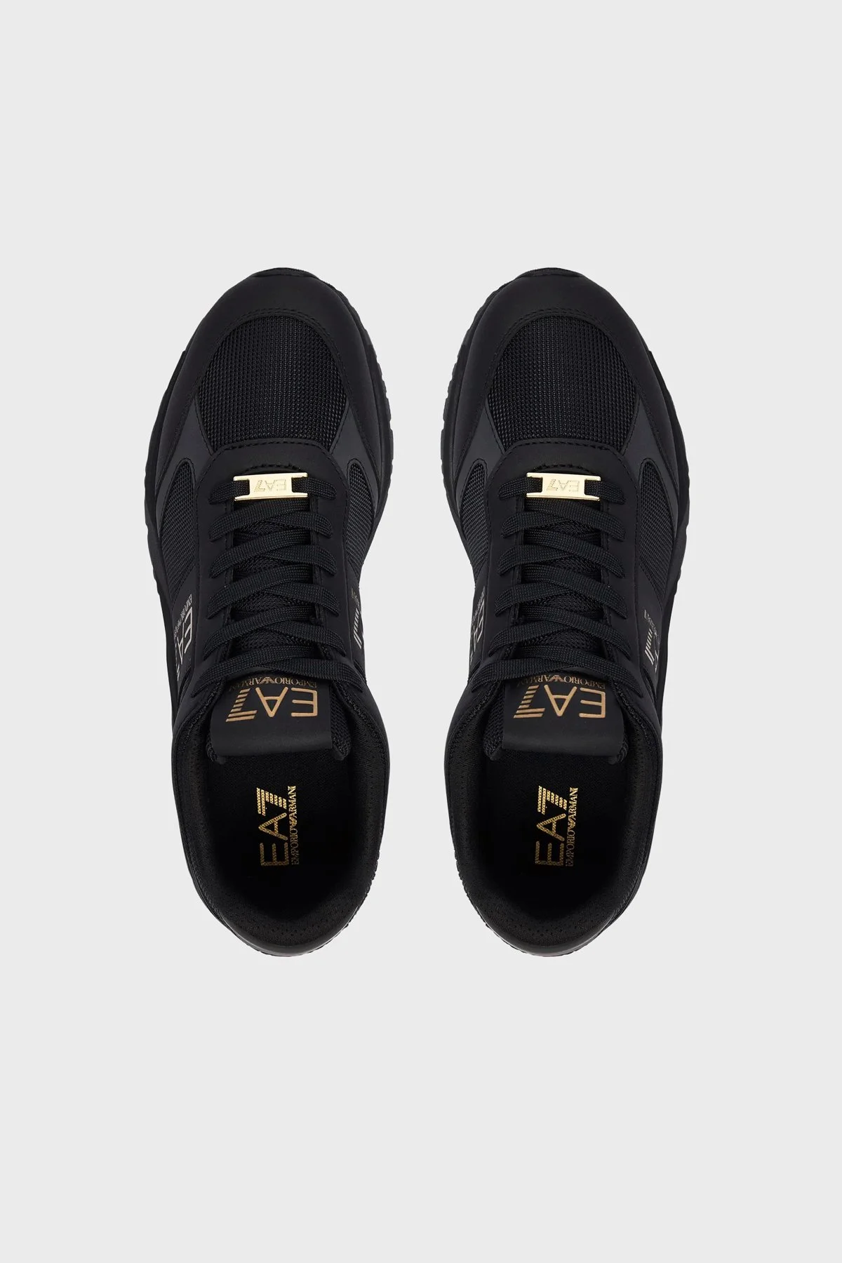 EA7 Logolu Sneaker Unisex Ayakkabı 7X000656 AF13550 MZ177 Siyah-gold - 5