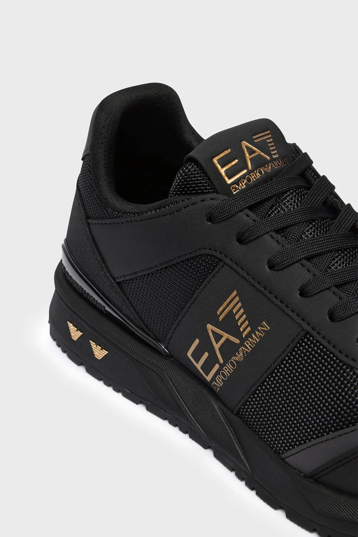 EA7 Logolu Sneaker Unisex Ayakkabı 7X000656 AF13550 MZ177 Siyah-gold - 6