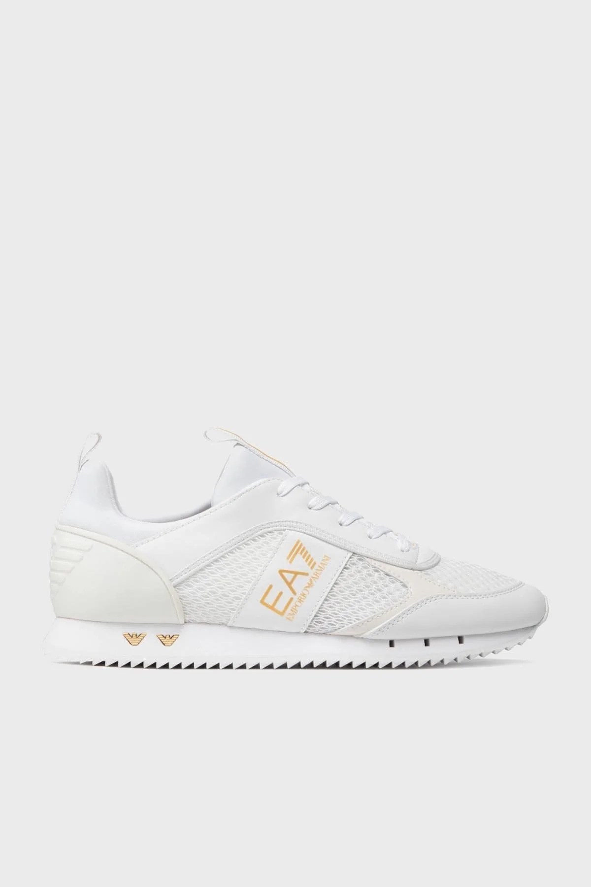 EA7 Logolu Sneaker Unisex Ayakkabı X8X027 XK050 Q597 BEYAZ-ALTIN - 1