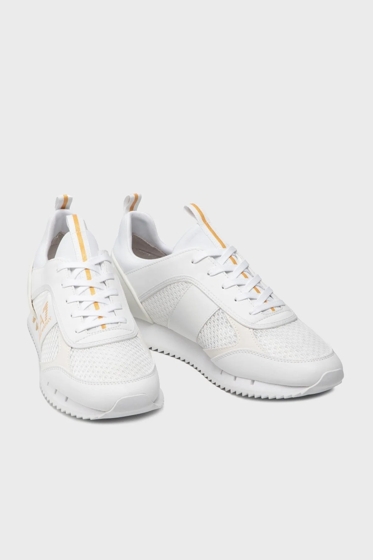 EA7 Logolu Sneaker Unisex Ayakkabı X8X027 XK050 Q597 BEYAZ-ALTIN - 2