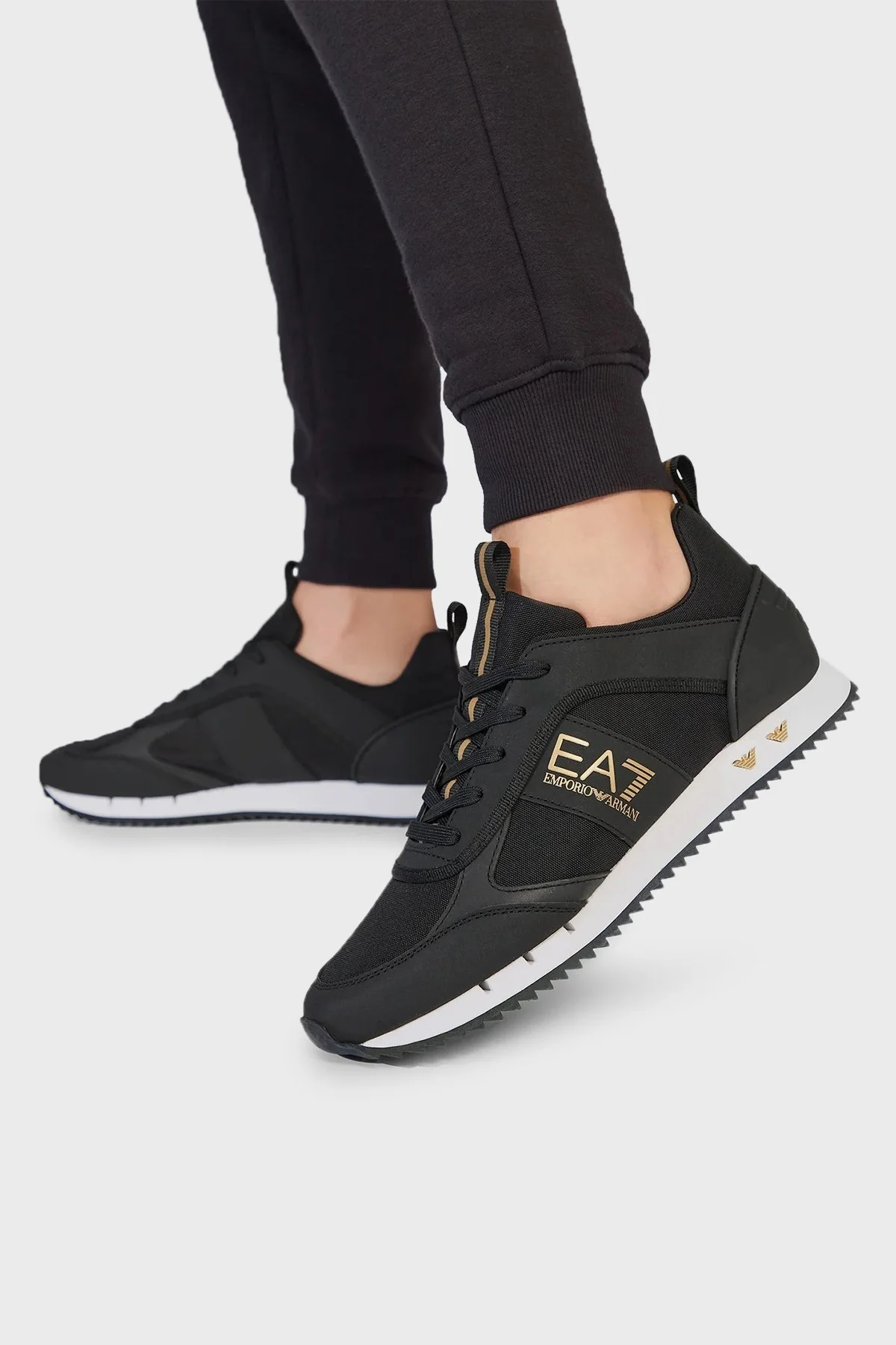 EA7 Logolu Sneaker Unisex Ayakkabı X8X027 XK219 R659 SİYAH-GOLD - 2