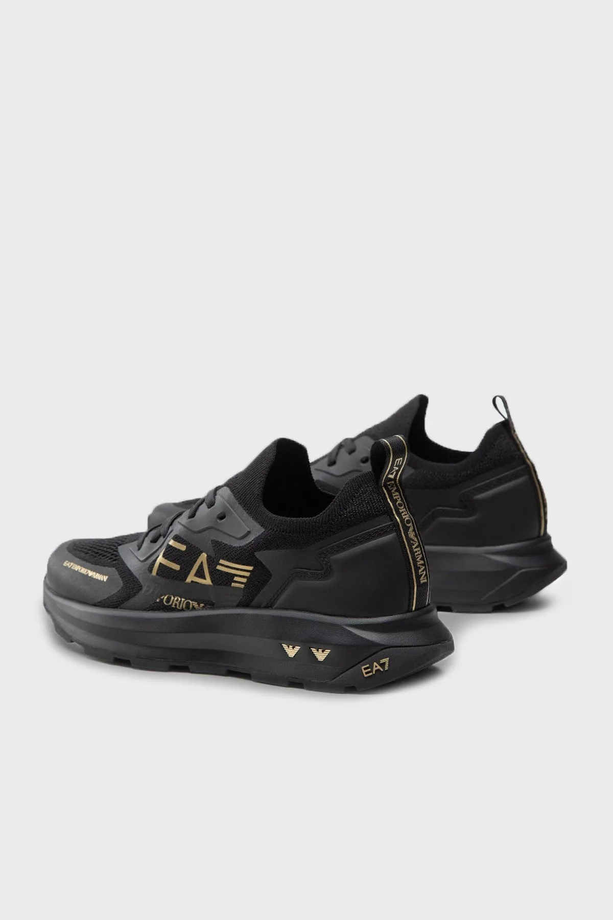 EA7 Logolu Sneaker Unisex Ayakkabı X8X113 XK269 M701 SİYAH - 4