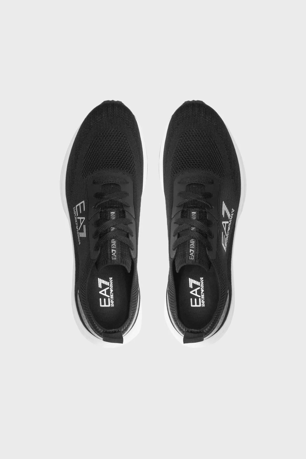 EA7 Logolu Sneaker Unisex Ayakkabı X8X149 XK349 N763 SİYAH-GÜMÜŞ - 5