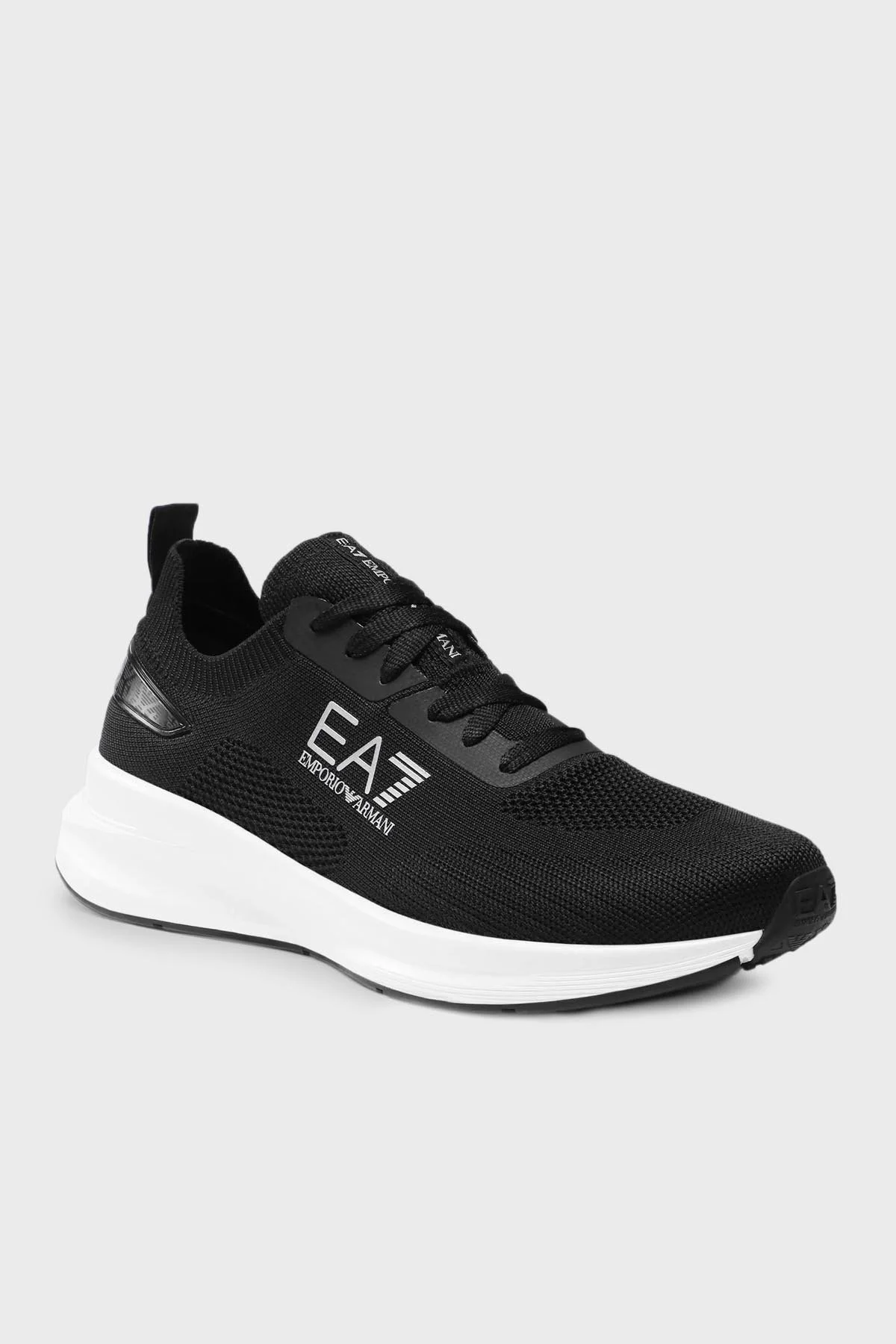 EA7 Logolu Sneaker Unisex Ayakkabı X8X149 XK349 N763 SİYAH-GÜMÜŞ - 6