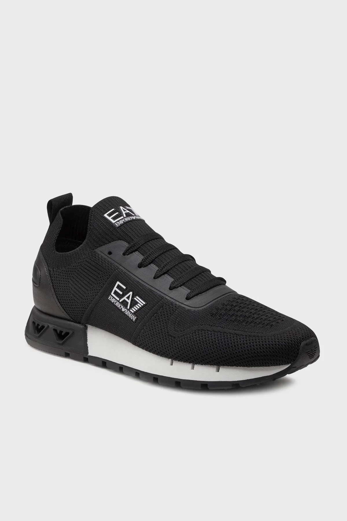 EA7 Logolu Sneaker Unisex Ayakkabı X8X171 XK373 N181 SİYAH-BEYAZ - 3