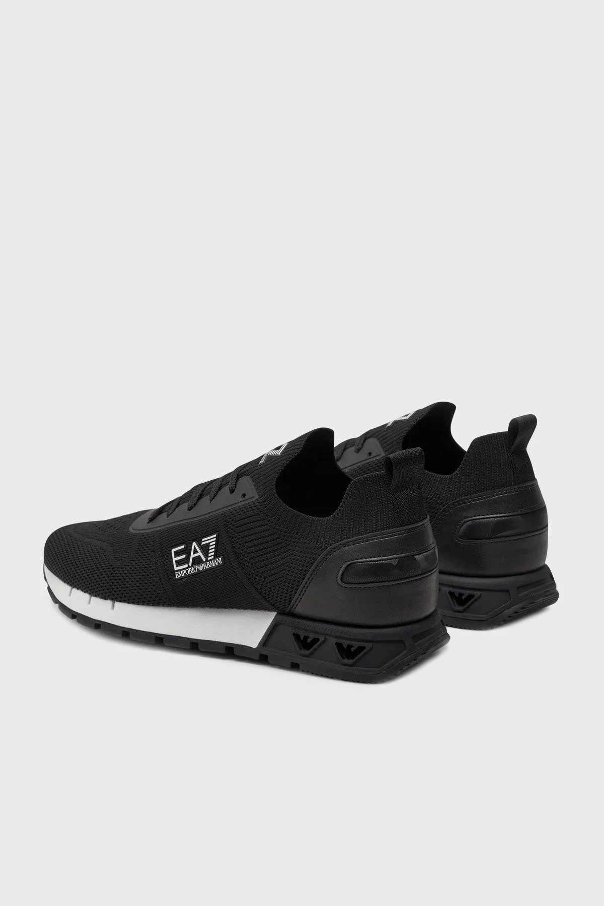 EA7 Logolu Sneaker Unisex Ayakkabı X8X171 XK373 N181 SİYAH-BEYAZ - 4