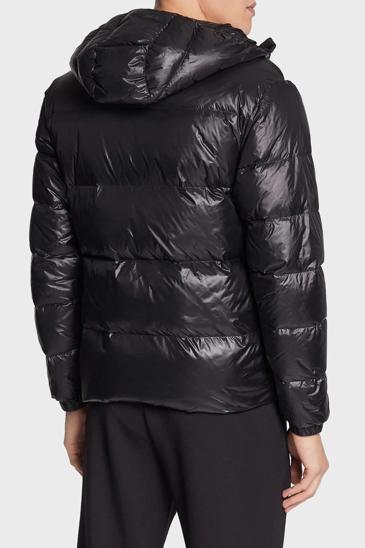 EA7 Logolu Su Geçirmez Kapüşonlu Regular Fit Şişme Erkek Mont 6LPB53 PNR4Z 1200 SİYAH - 6