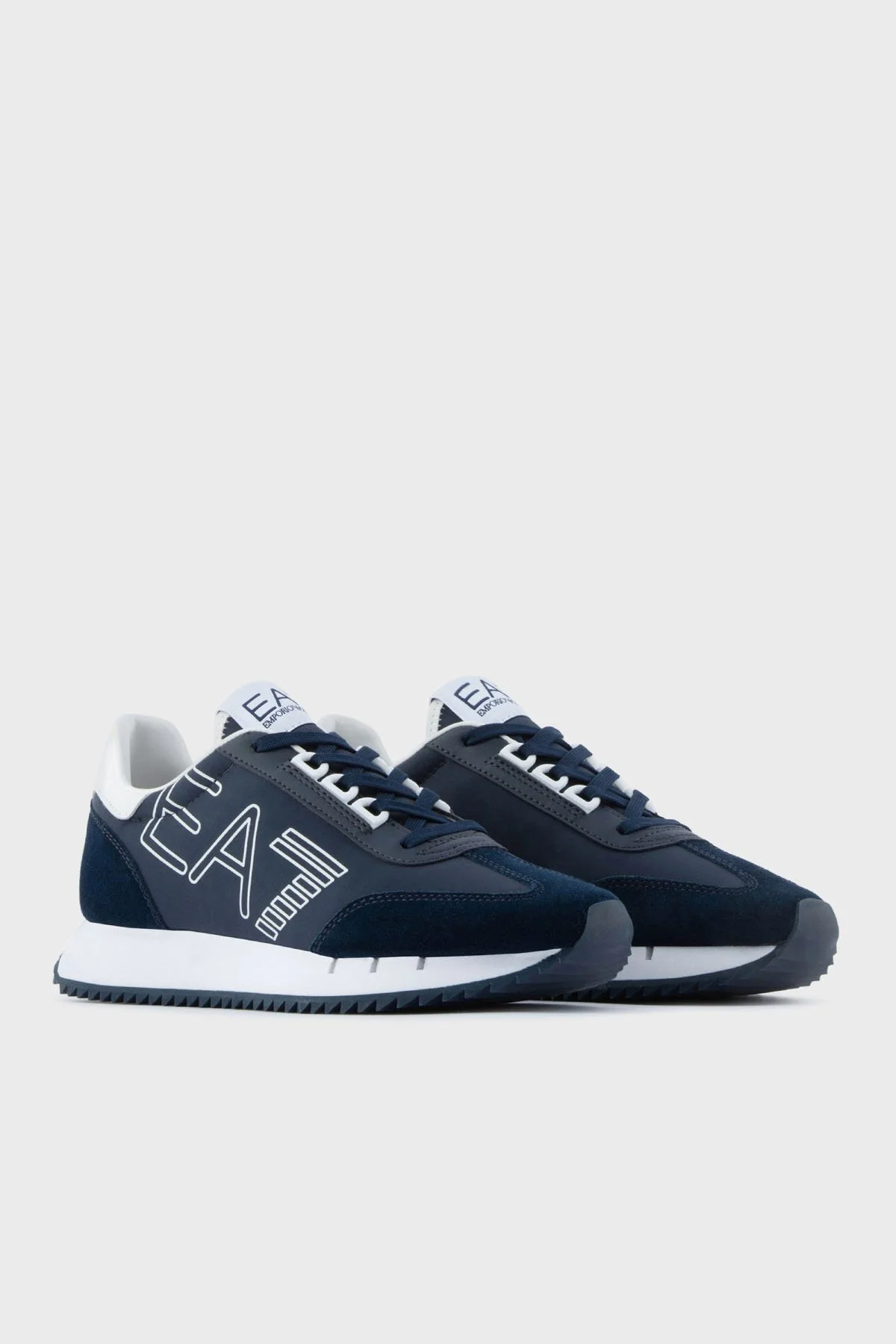 Ea7 Logolu Süet Detaylı Sneaker Erkek Ayakkabı X8X101 XK257 N527 LACİVERT - 2