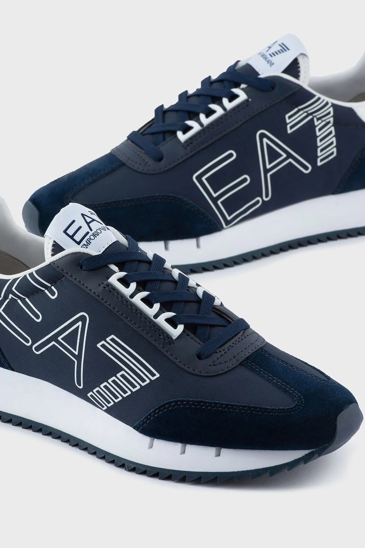 Ea7 Logolu Süet Detaylı Sneaker Erkek Ayakkabı X8X101 XK257 N527 LACİVERT - 3