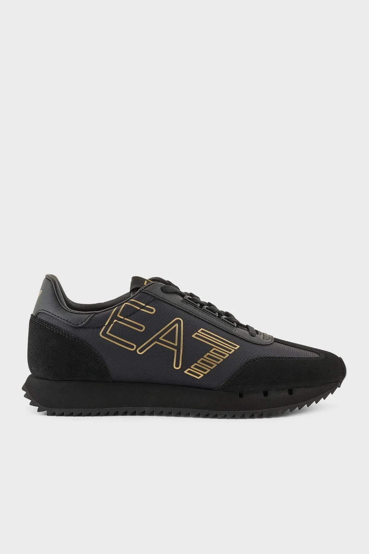 EA7 Logolu Süet Detaylı Sneaker Unisex Ayakkabı X8X101 XK257 M701 SİYAH-GOLD - 7