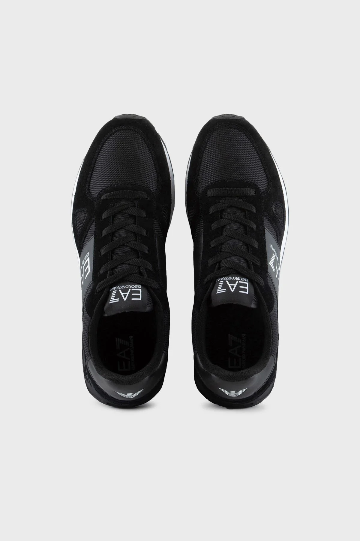 EA7 Logolu Süet Detaylı Sneaker Unisex Ayakkabı X8X151 XK354 A120 SİYAH-BEYAZ - 9