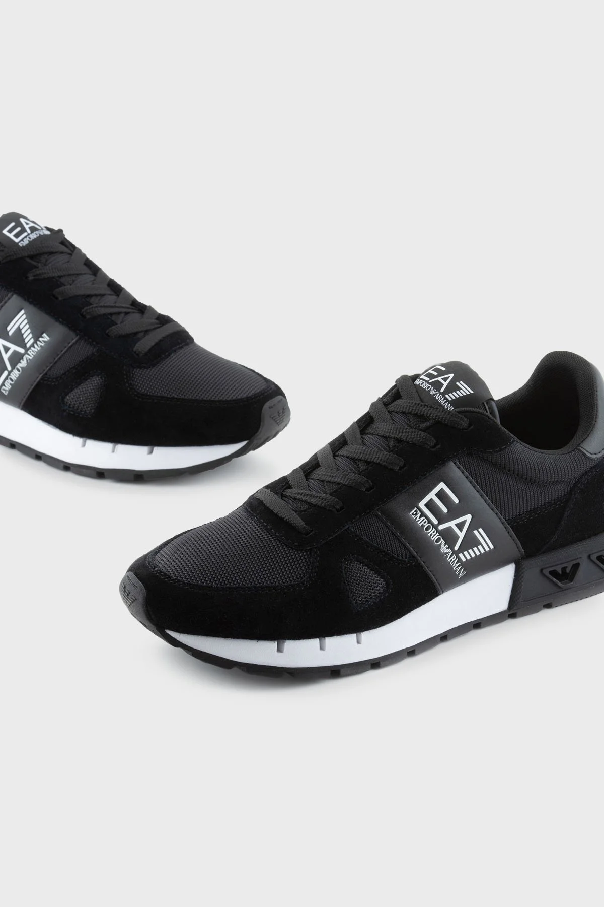 EA7 Logolu Süet Detaylı Sneaker Unisex Ayakkabı X8X151 XK354 A120 SİYAH-BEYAZ - 10