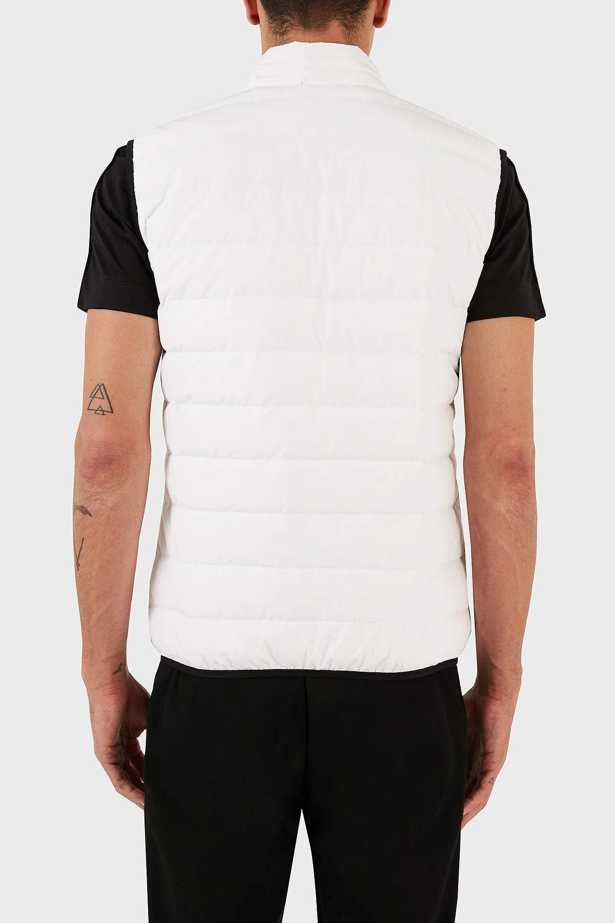 EA7 Logolu Suya ve Soğuğa Dayanıklı Kuş Tüyü Dolgulu Regular Fit Şişme Erkek Yelek 8NPQ02 PNE1Z 1100 BEYAZ - 2