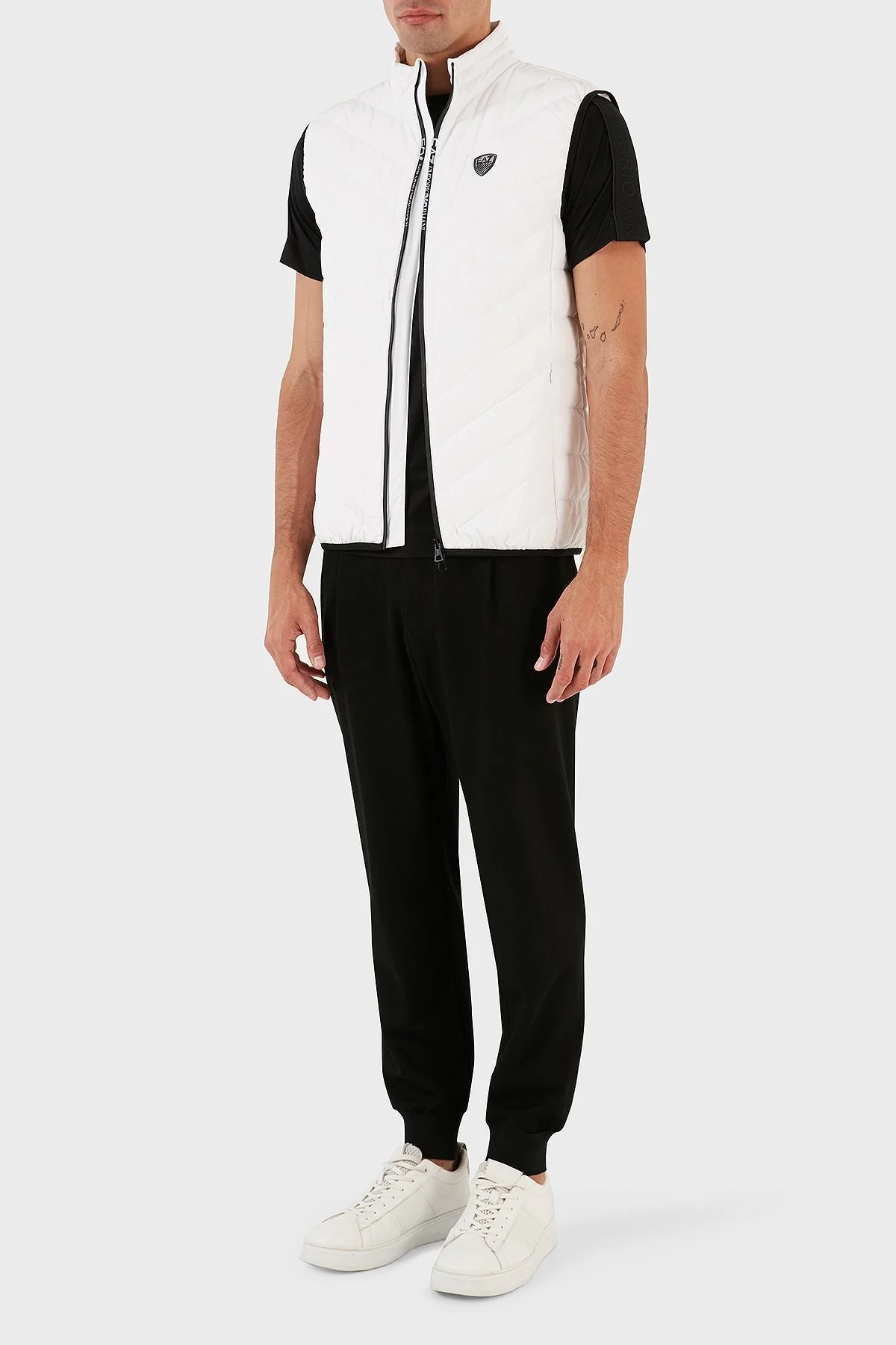 EA7 Logolu Suya ve Soğuğa Dayanıklı Kuş Tüyü Dolgulu Regular Fit Şişme Erkek Yelek 8NPQ02 PNE1Z 1100 BEYAZ - 4