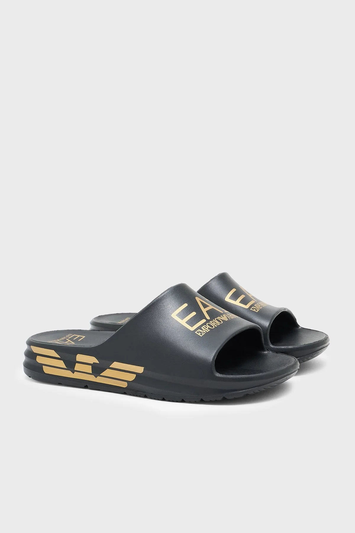 EA7 Logolu Unisex Terlik 7X000356 AF18618 MC021 SİYAH-GOLD - 2