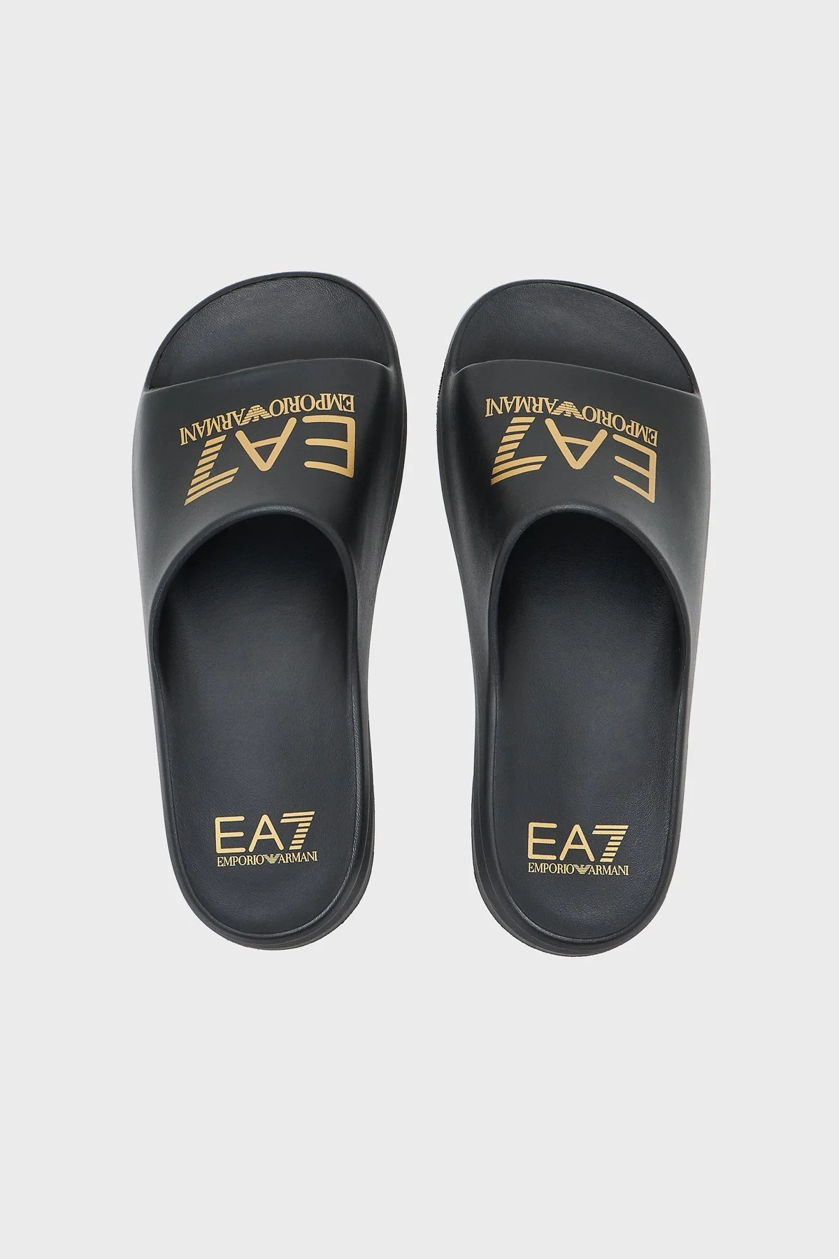 EA7 Logolu Unisex Terlik 7X000356 AF18618 MC021 SİYAH-GOLD - 3