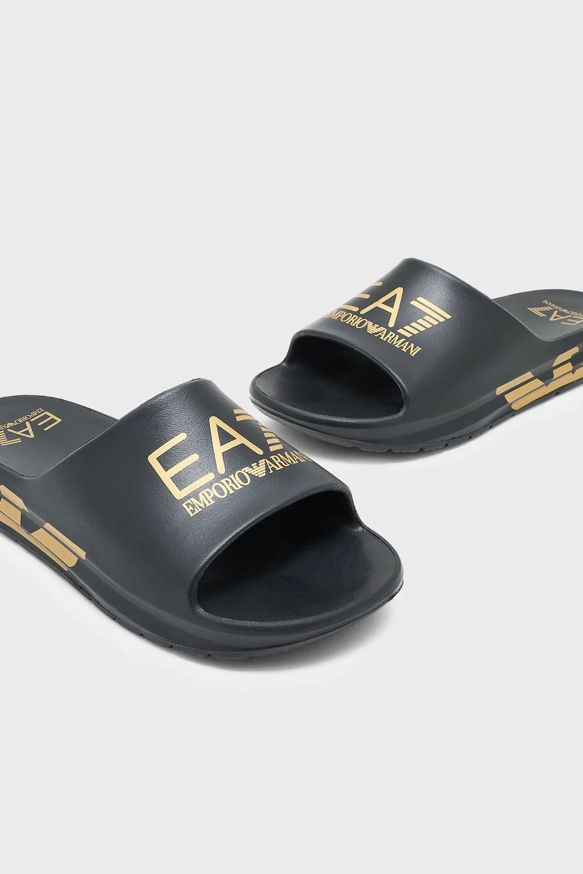 EA7 Logolu Unisex Terlik 7X000356 AF18618 MC021 SİYAH-GOLD - 4