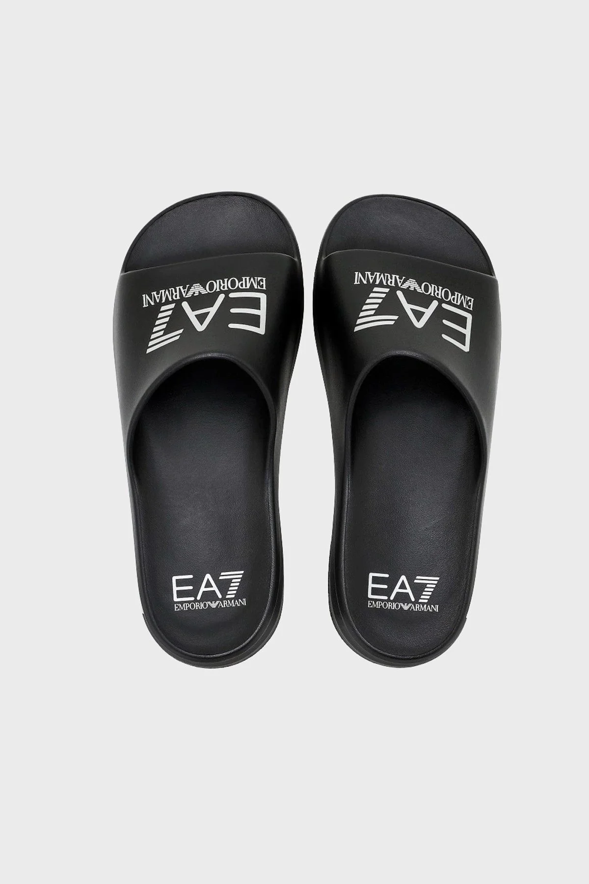 EA7 Logolu Unisex Terlik 7X000356 AF18618 MC026 SİYAH-GÜMÜŞ - 3