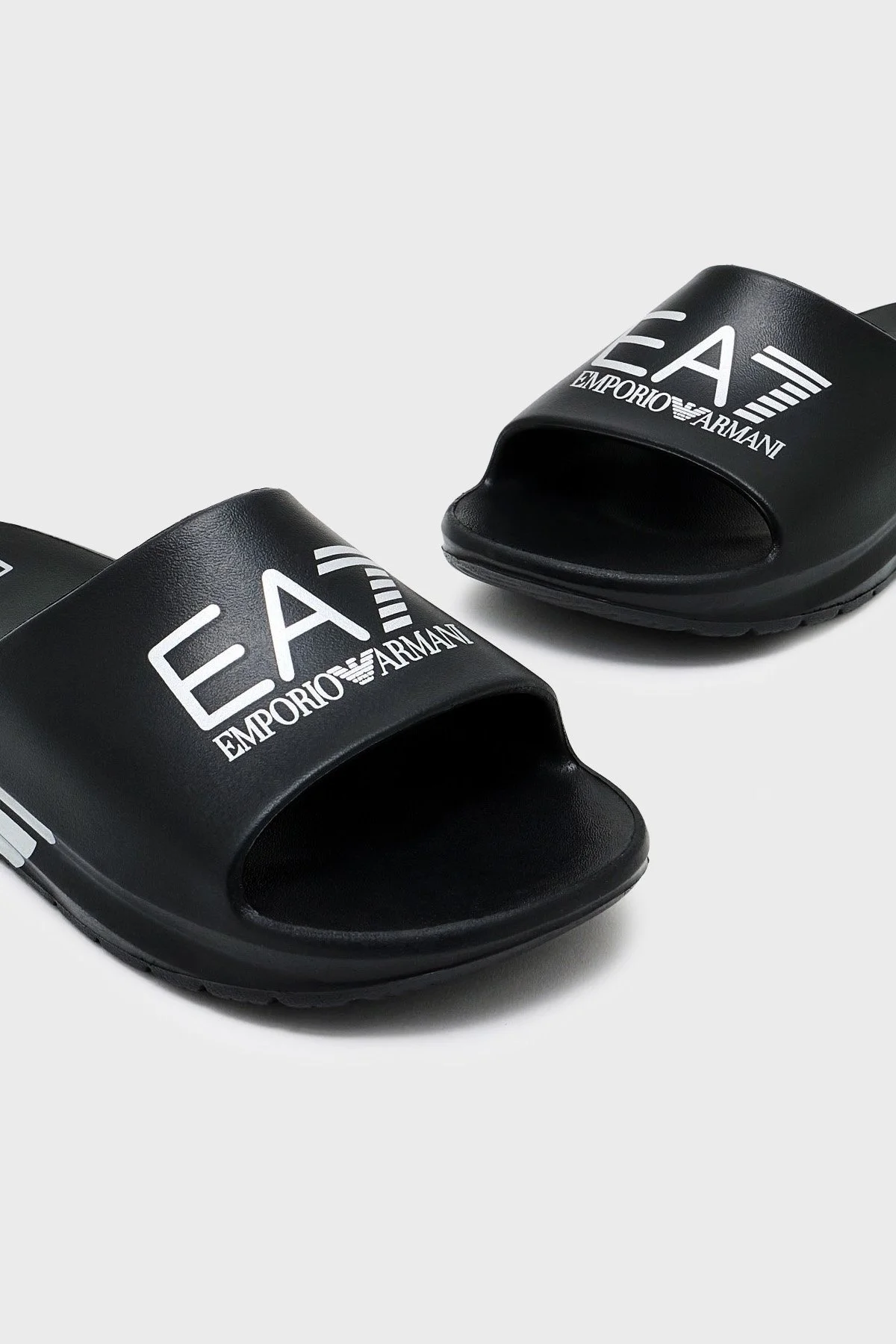EA7 Logolu Unisex Terlik 7X000356 AF18618 MC026 SİYAH-GÜMÜŞ - 4