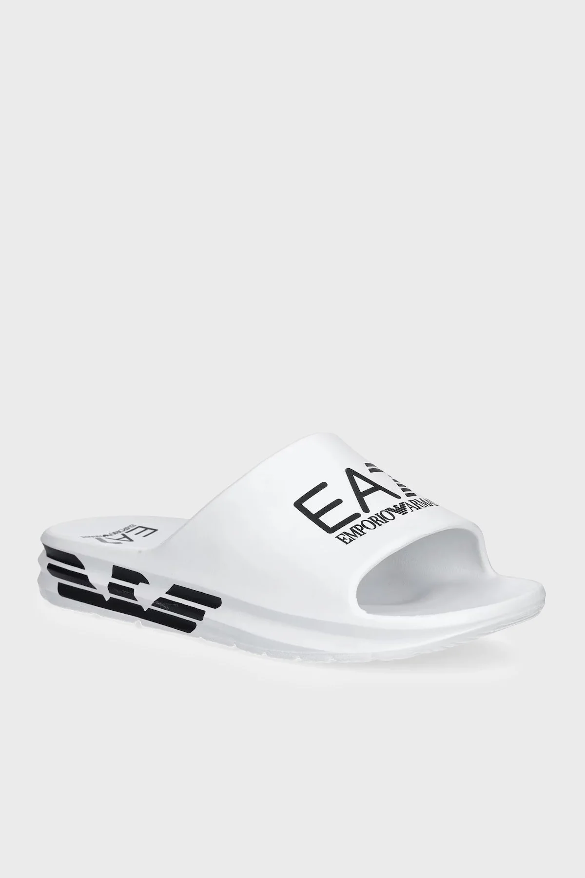 EA7 Logolu Unisex Terlik 7X000356 AF18618 MZ021 SİYAH-BEYAZ - 3