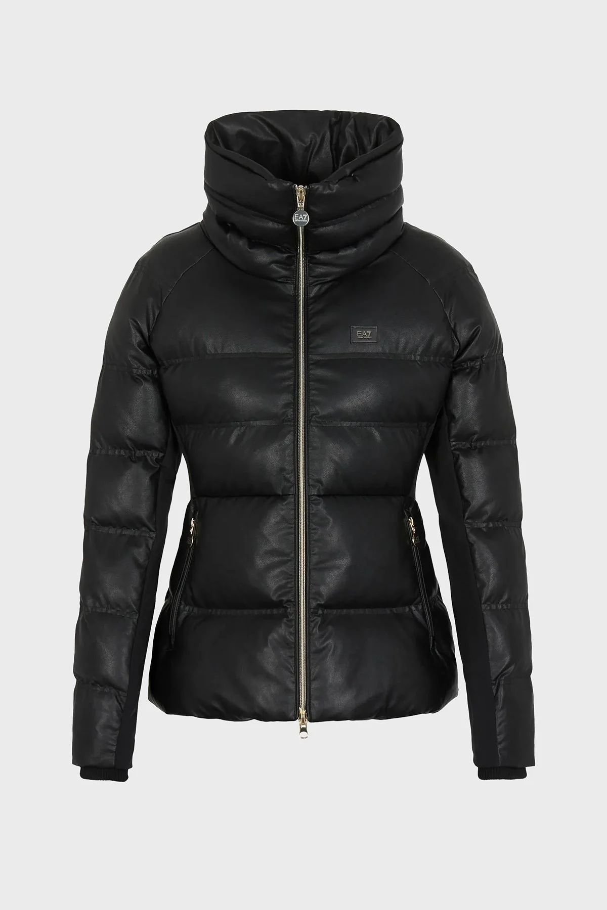 EA7 Logolu Yüksek Yaka Slim Fit Bayan Mont 6RTB32 TNDMZ 1200 SİYAH - 2