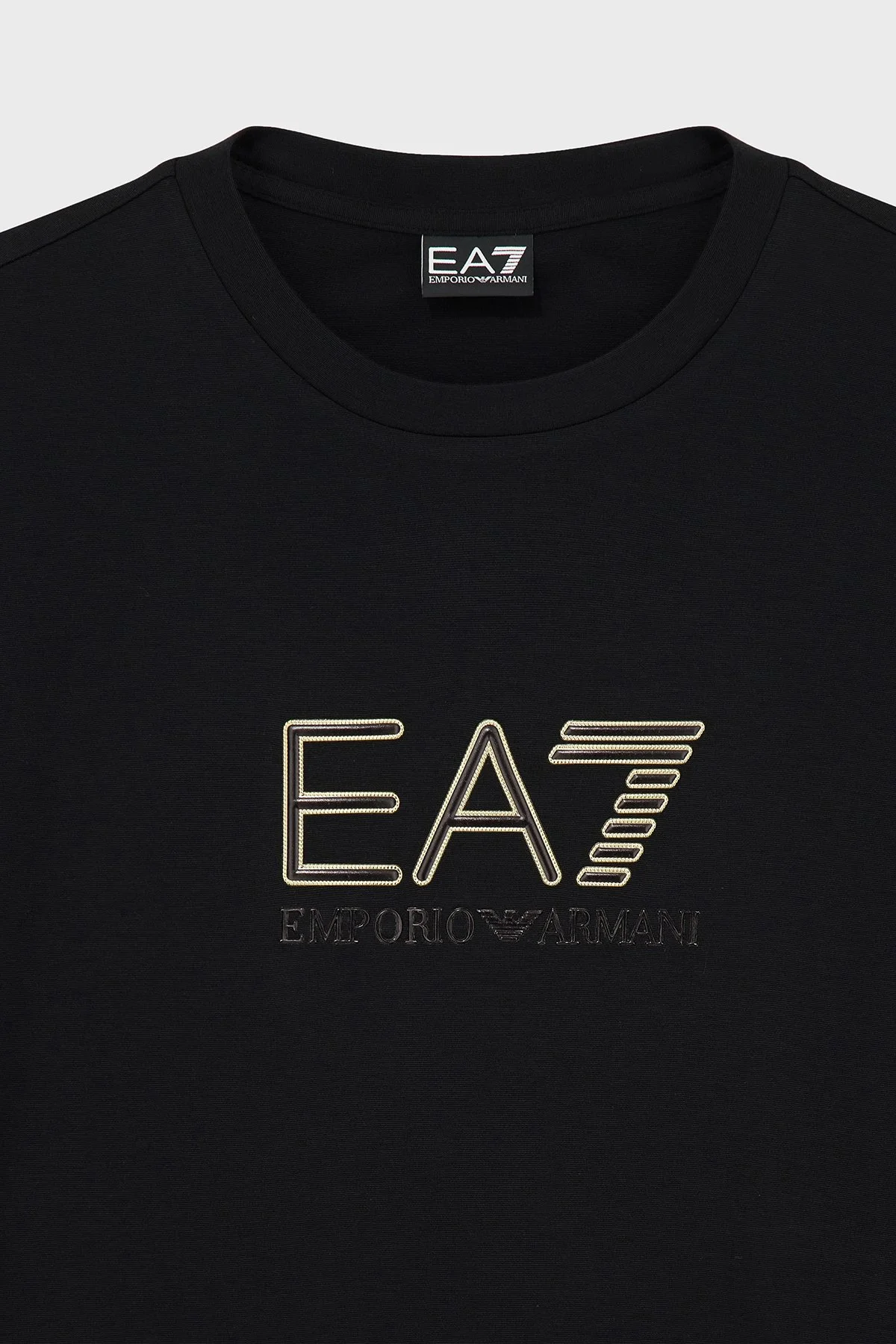 EA7 Logolu Yuvarlak Yaka Erkek T Shirt 7M002239 AF13739 UC001 Siyah - 6