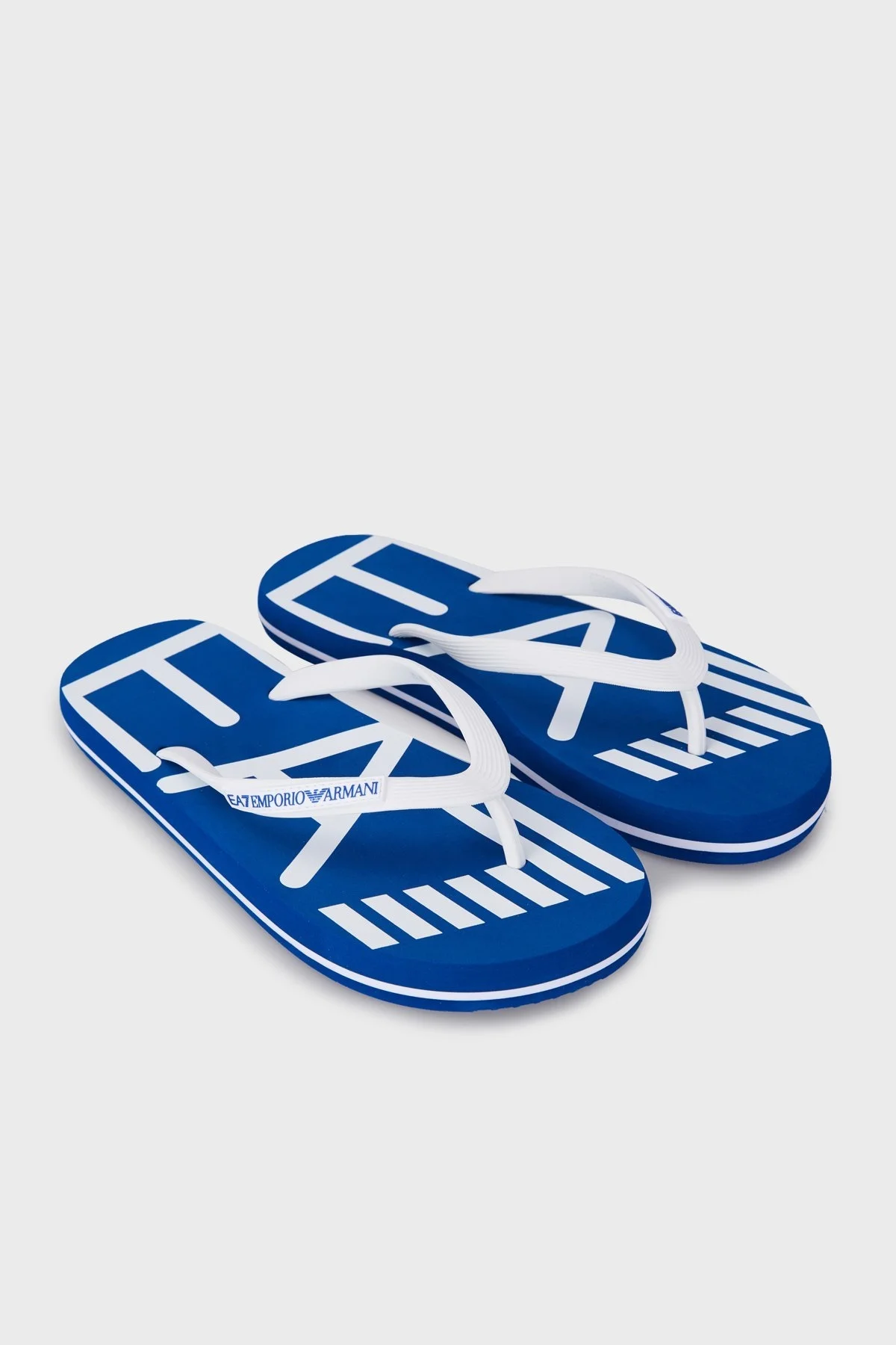 EA7 Marka Logolu Parmak Arası Erkek Terlik S XCQ004 XK196 M563 SAKS-BEYAZ - 3