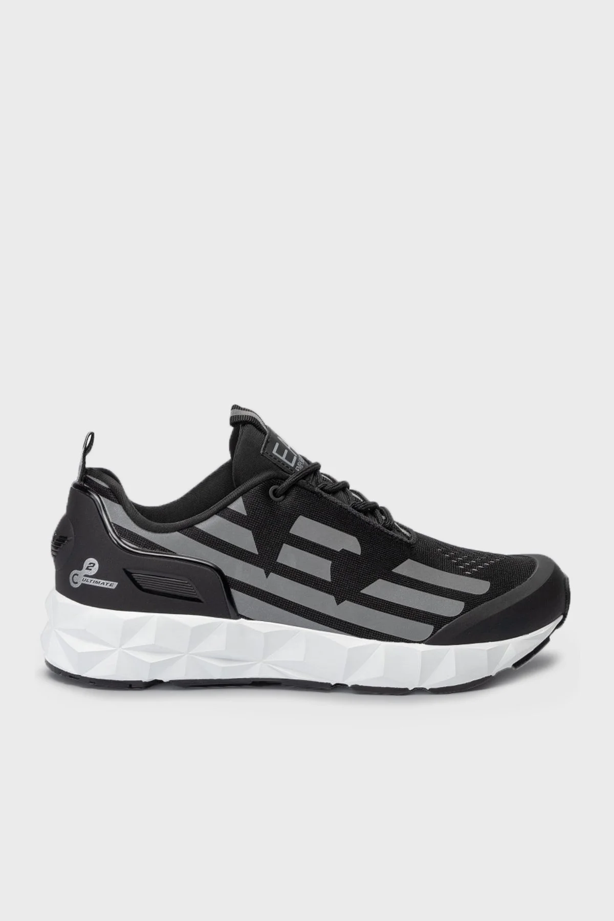 EA7 Logolu Sneaker Unisex Ayakkabı X8X033 XCC52 N629 SİYAH-GÜMÜŞ - 1