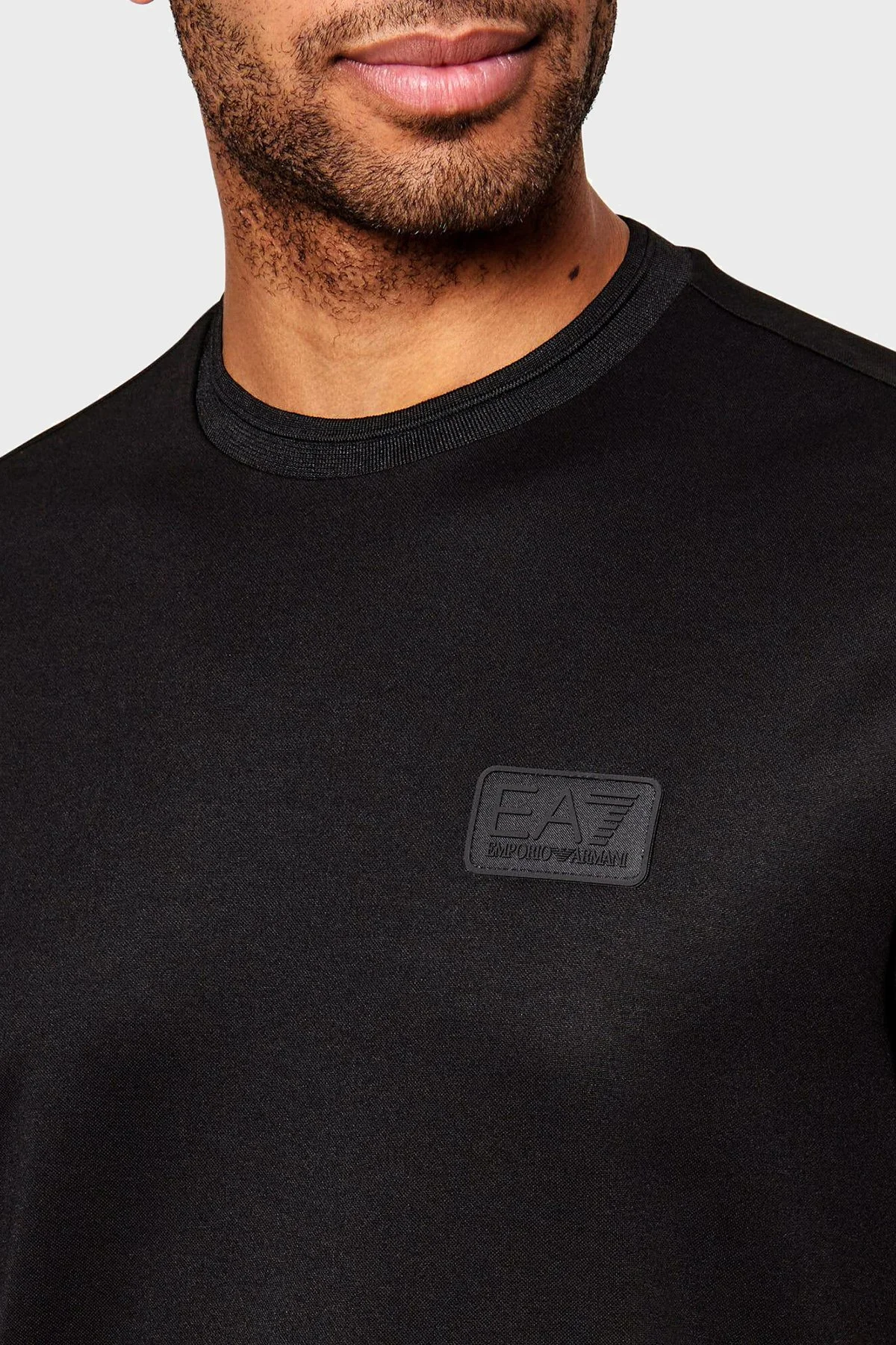 EA7 Modal Regular Fit Logolu Bisiklet Yaka Erkek T Shirt 7M001357 AF13862 UC001 SİYAH - 3