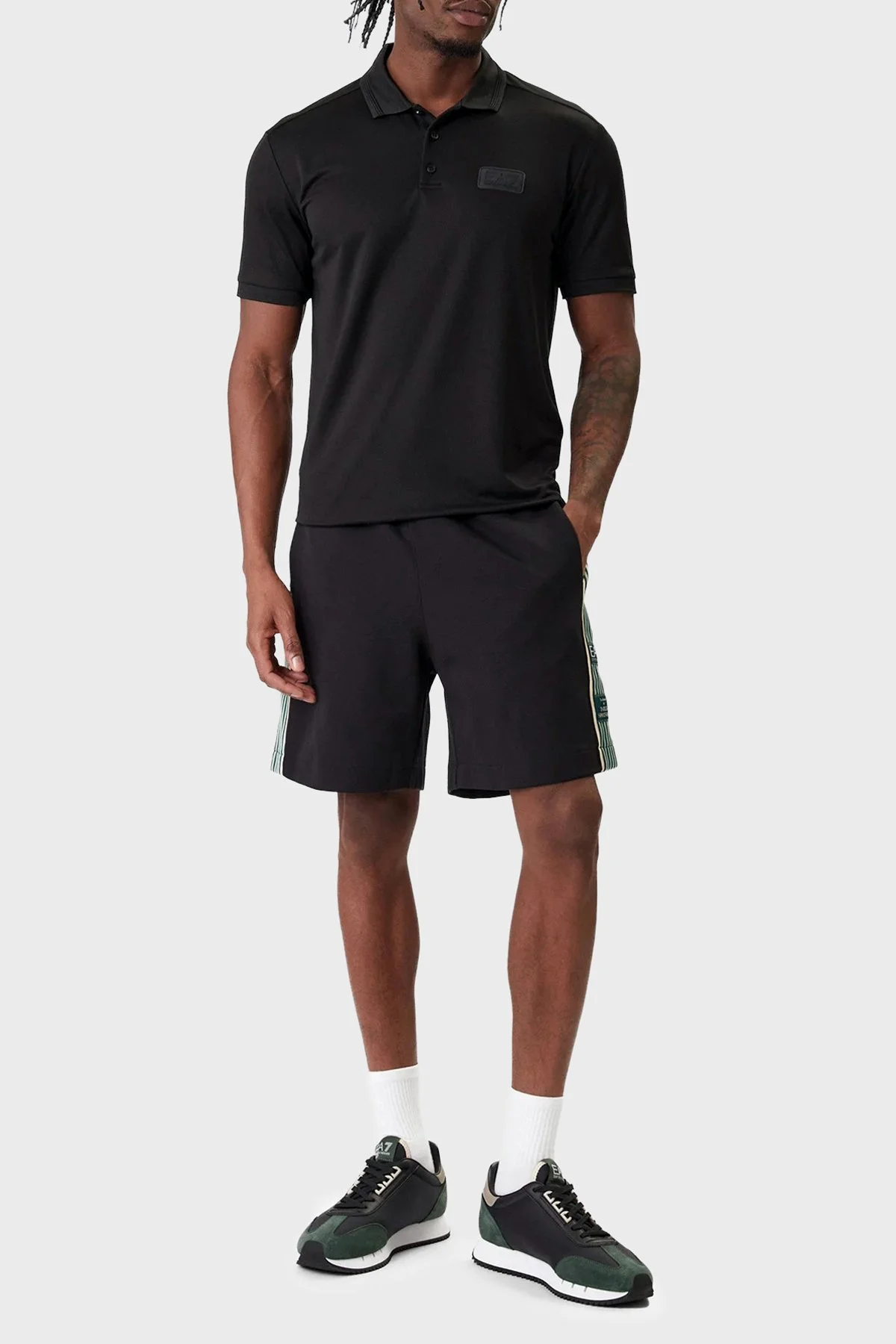 EA7 Modal Regular Fit Logolu Düğmeli Erkek Polo 7M001359 AF13862 UC001 SİYAH - 2