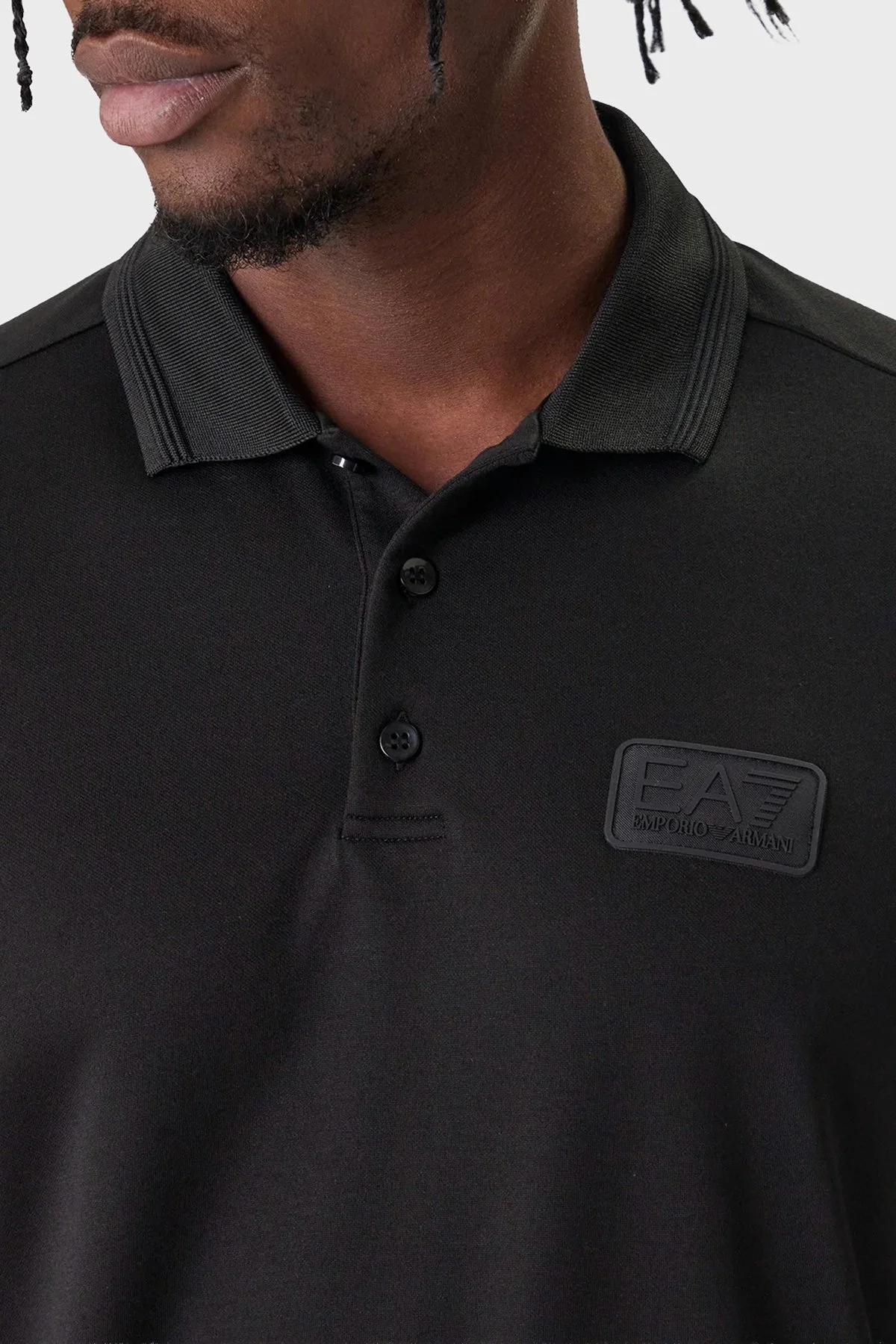 EA7 Modal Regular Fit Logolu Düğmeli Erkek Polo 7M001359 AF13862 UC001 SİYAH - 4