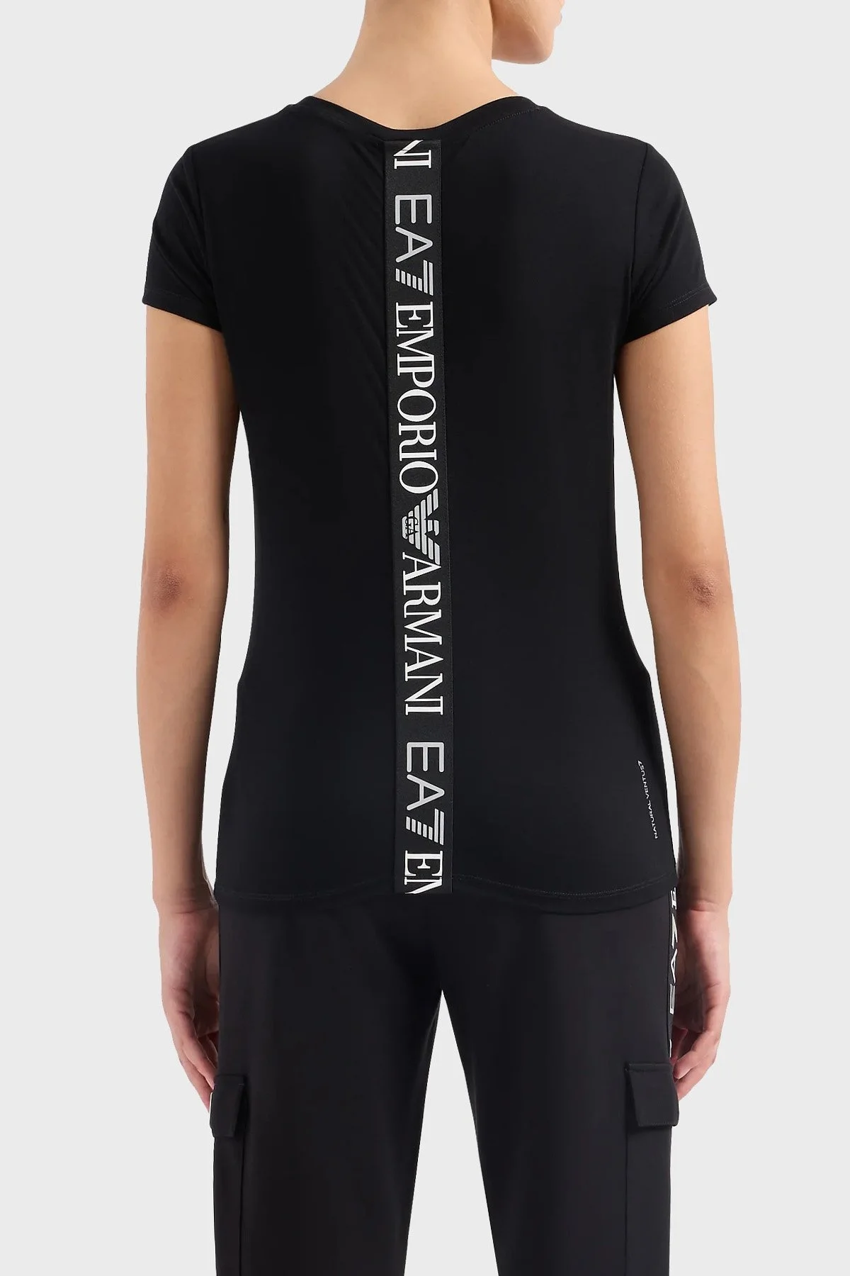 EA7 Natural Ventus7 Regular Fit Bisiklet Yaka Bayan T Shirt 3DTT17 TJKUZ 1200 SİYAH - 2